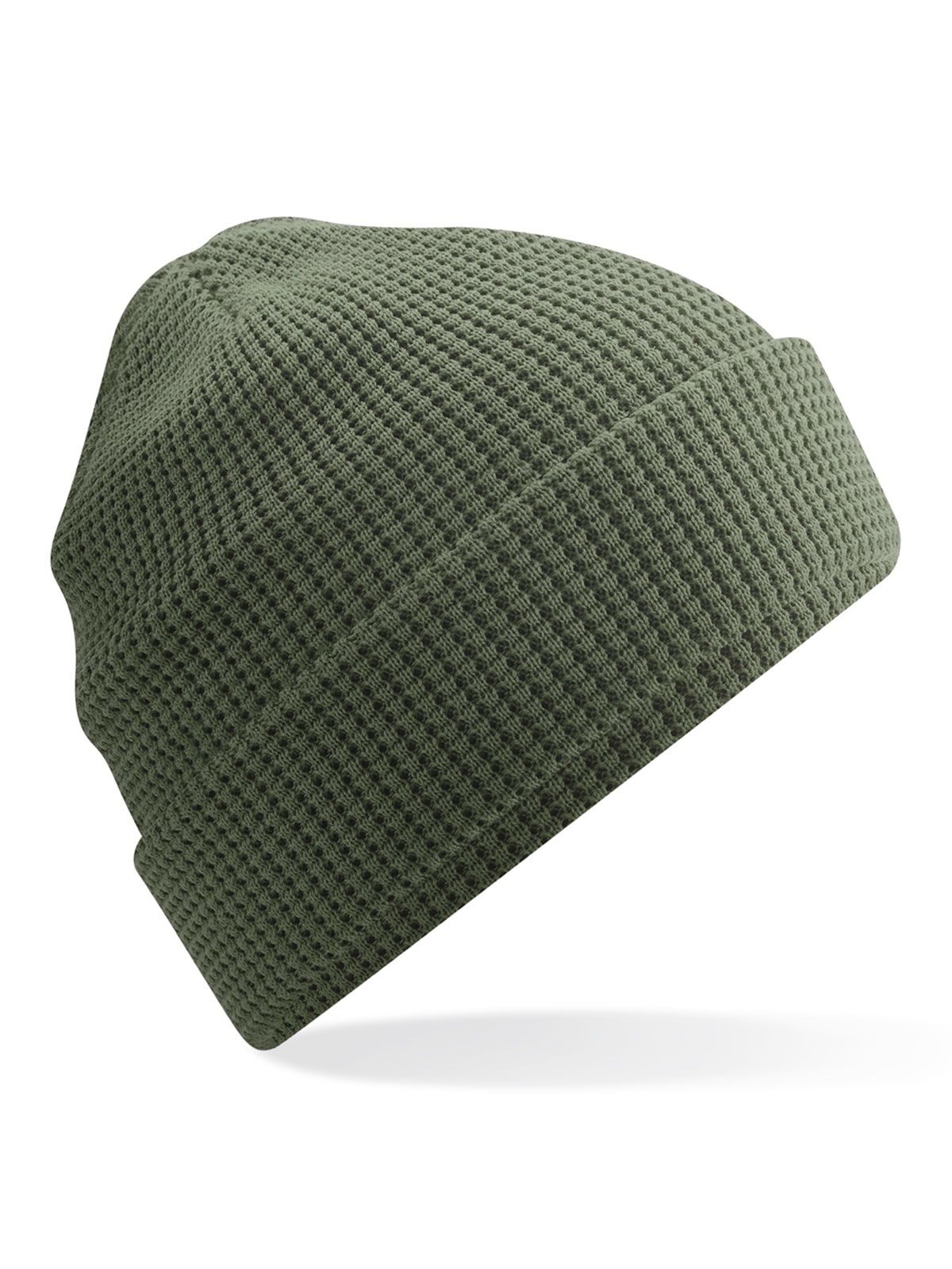 Gorro de algodón orgánico con textura de gofre - Aceituna