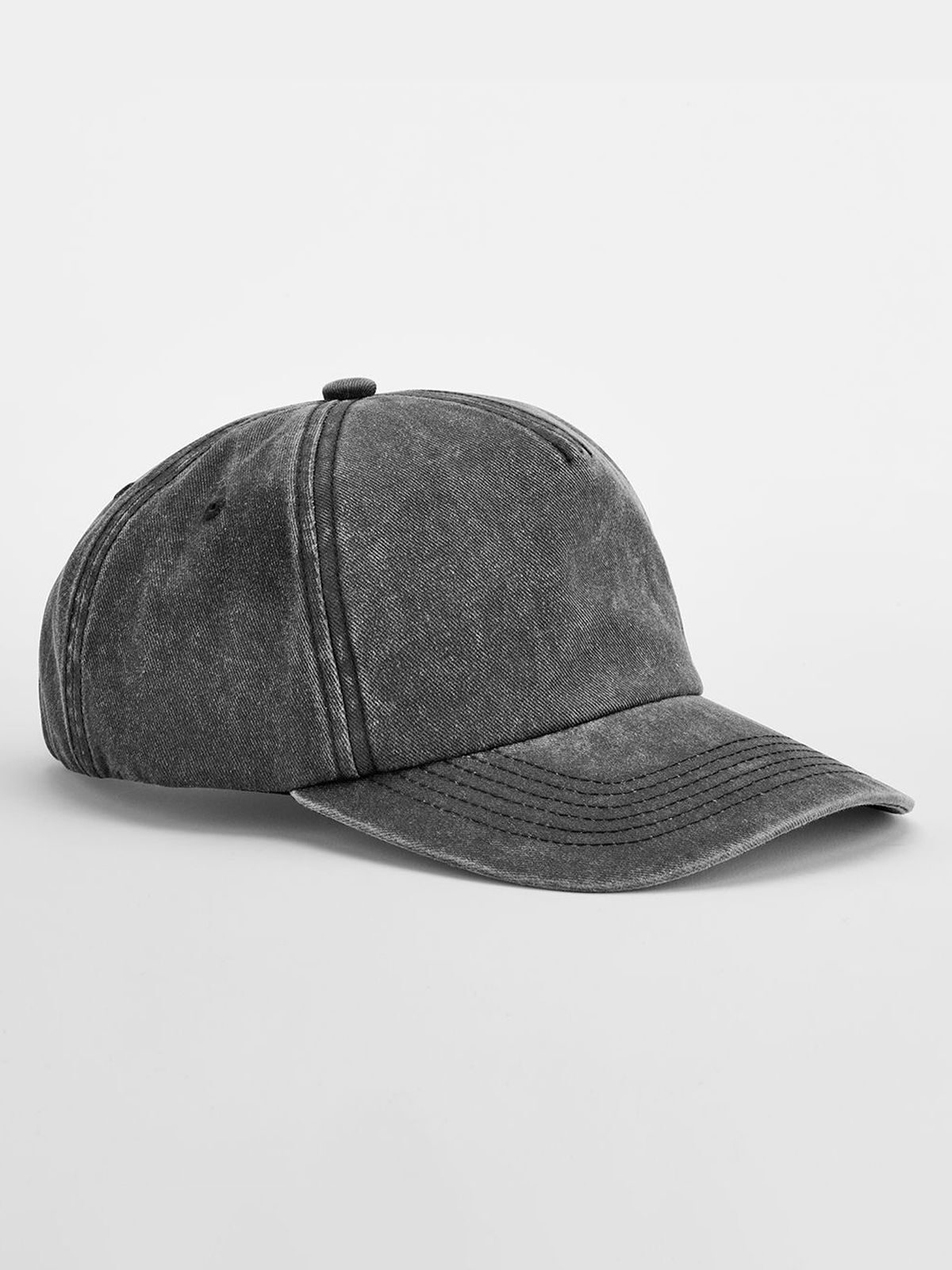 Gorra vintage de 5 paneles de corte relajado - VBL - Negro vintage
