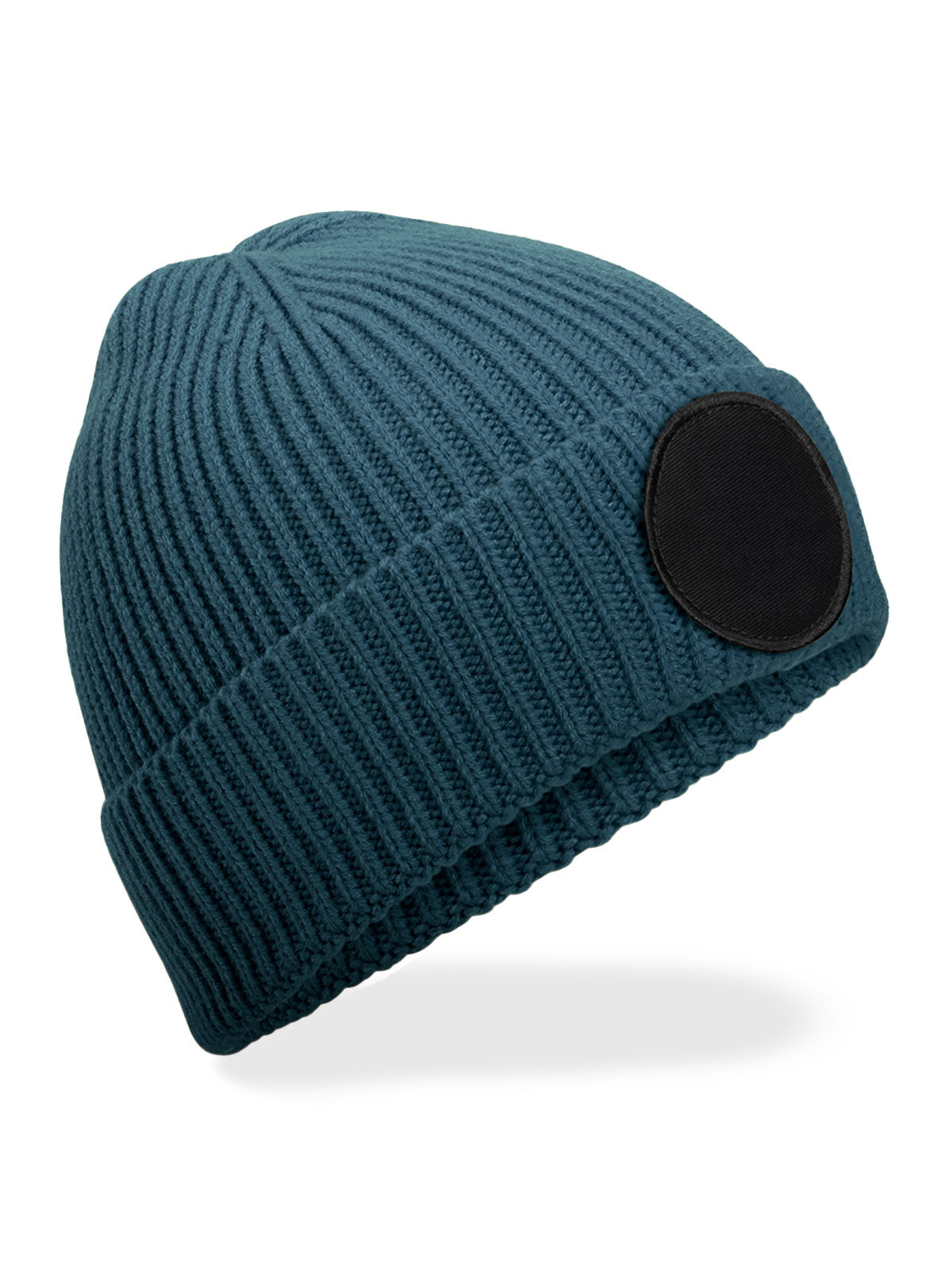 Gorro con parche circular de moda - Azul de la Fuerza Aérea/Negro