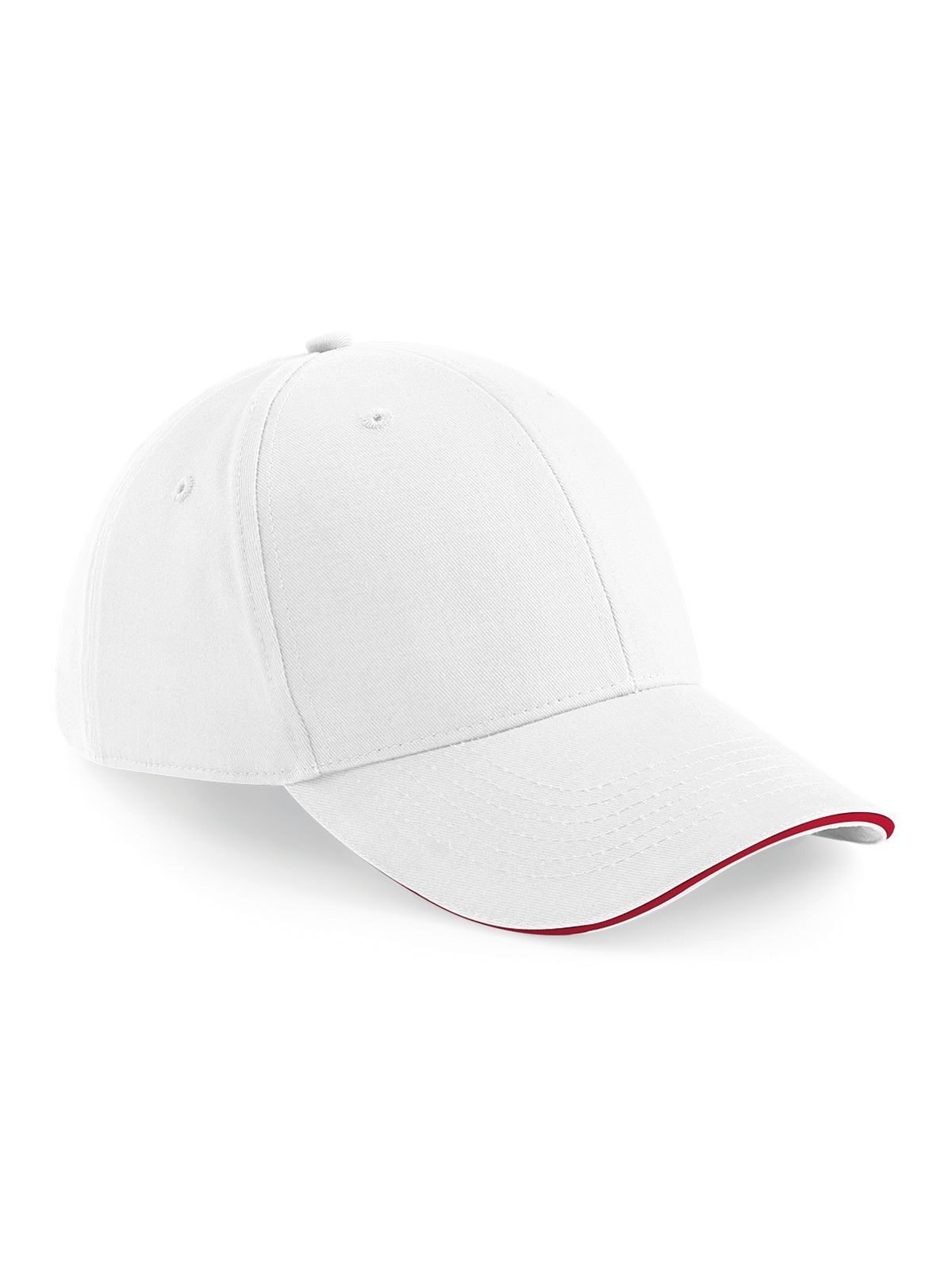 Gorra deportiva de 6 paneles - Blanco/rojo clásico