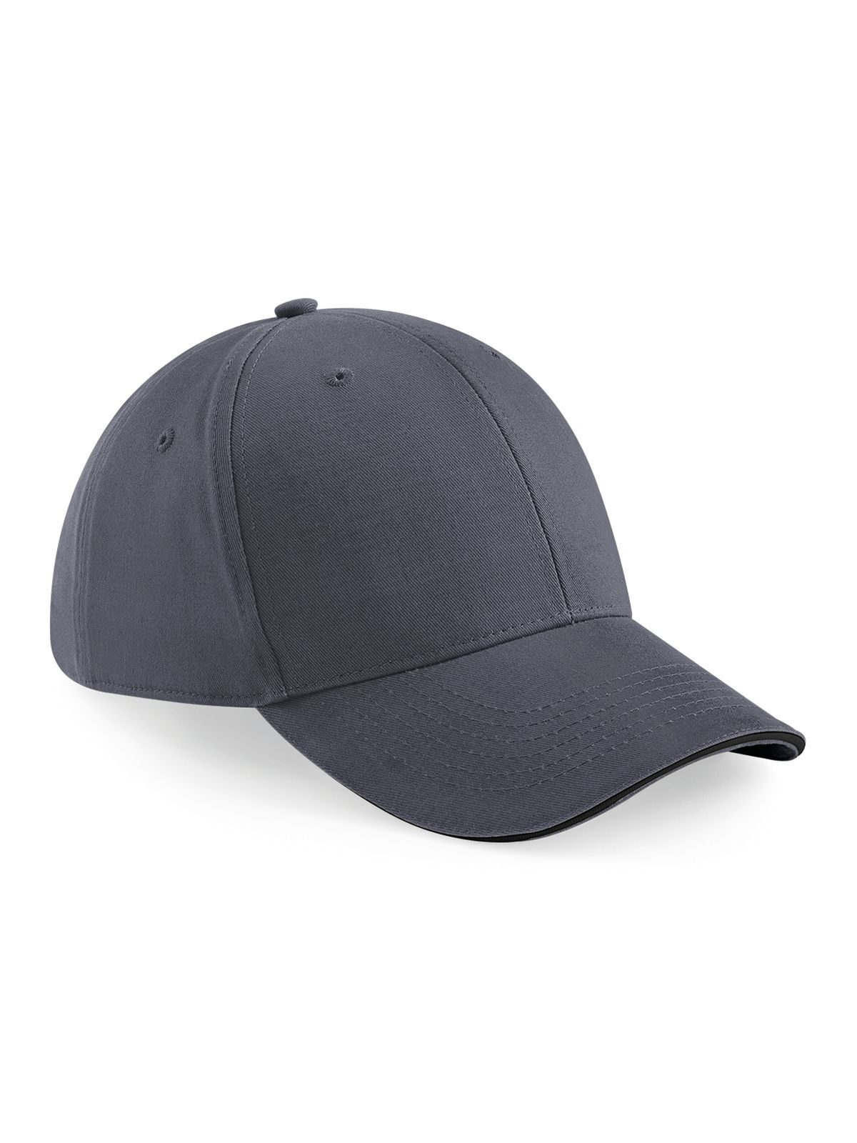 Gorra deportiva de 6 paneles - Negro/Gris