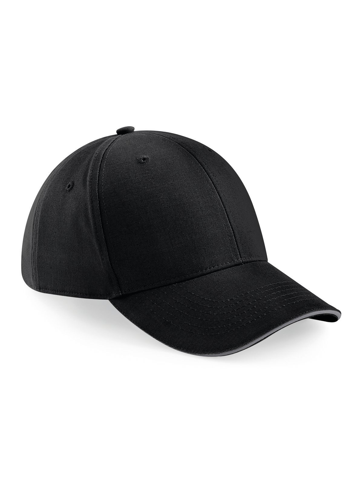 Gorra deportiva de 6 paneles - Gris grafito negro