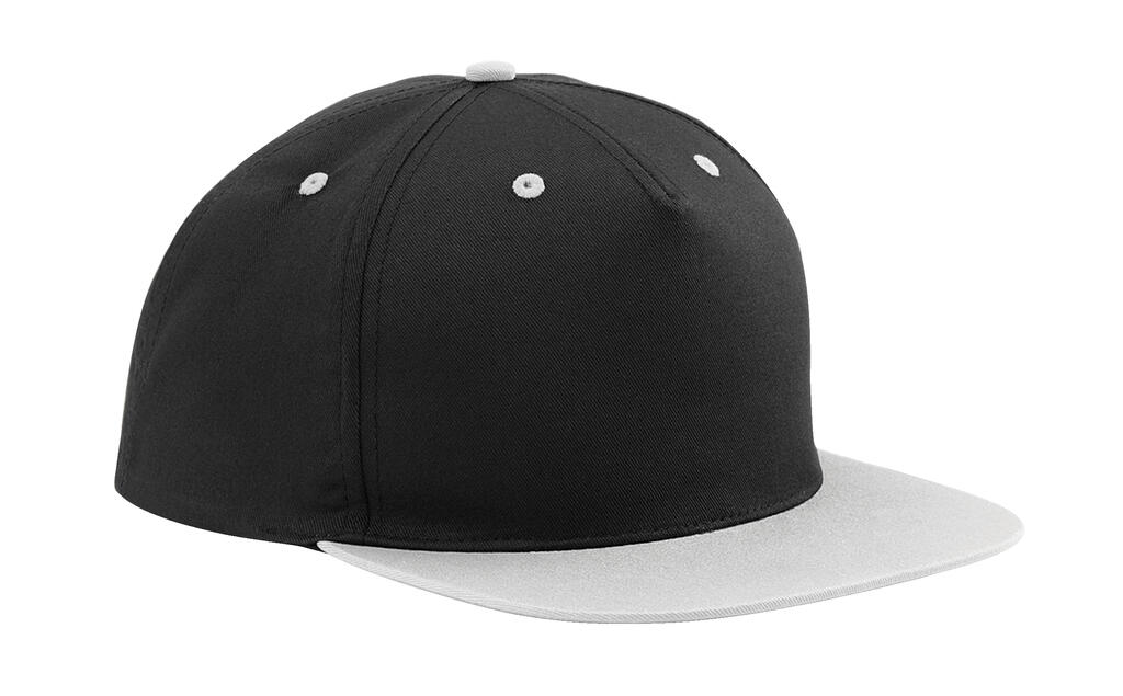 Gorra snapback de contraste de 5 paneles - Gris negro