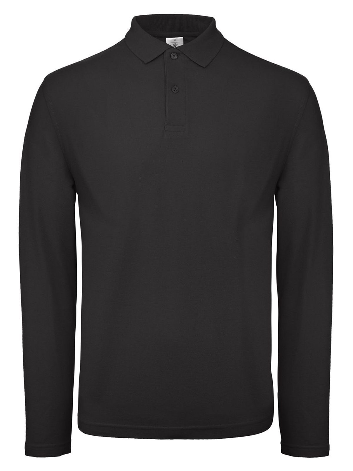 Polo de manga larga para hombre ID.001 - 002 - Negro