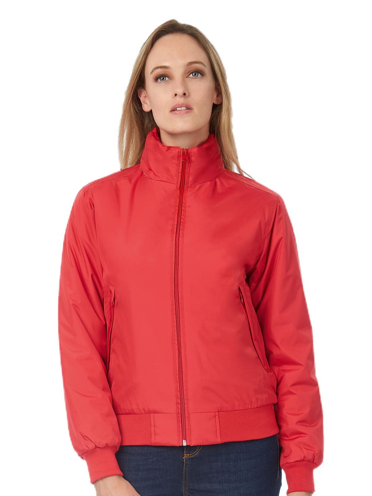 Chaqueta bomber de cuello redondo para mujer