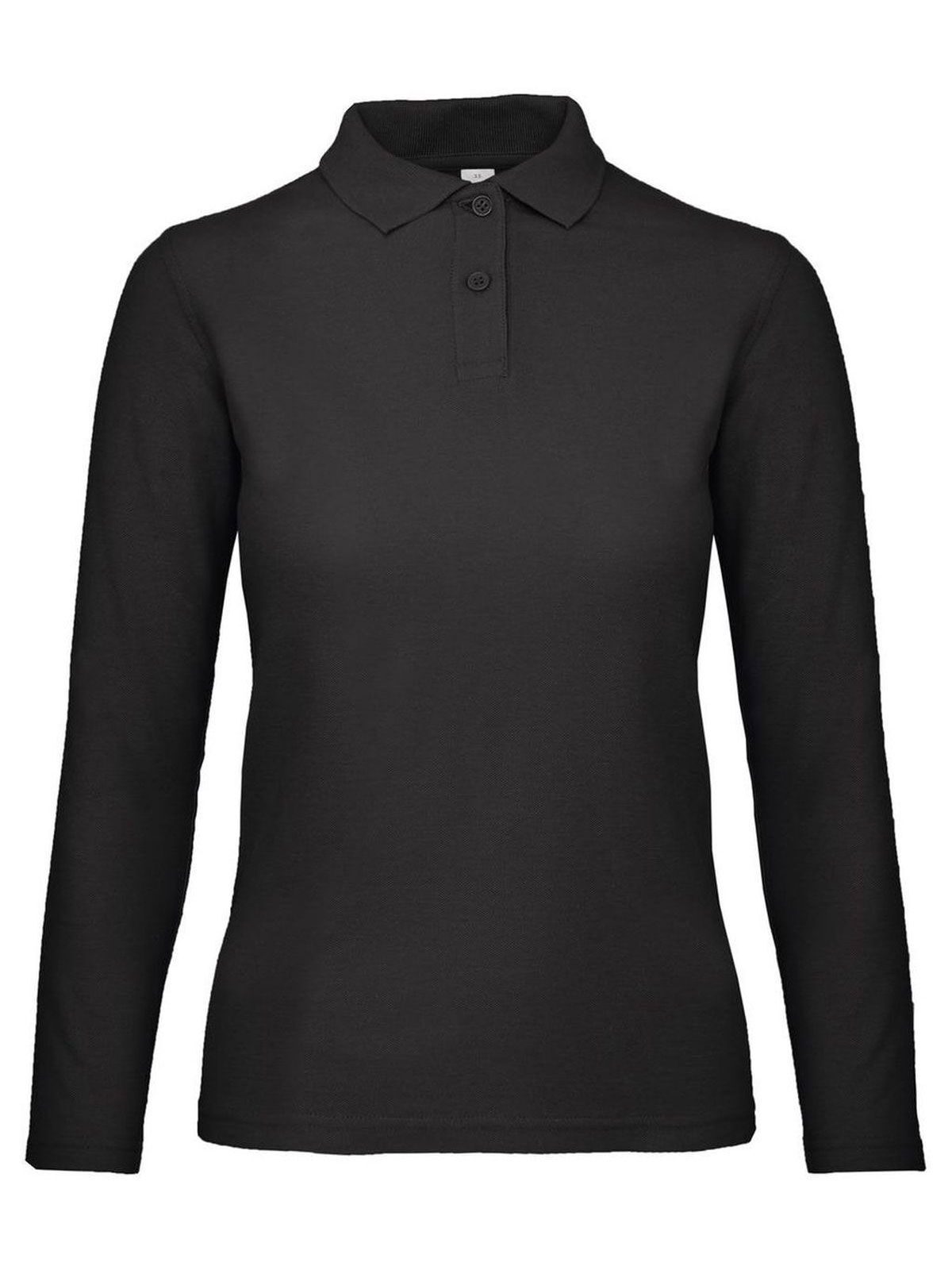 Polo de manga larga para mujer ID.001 - BL002 - Negro