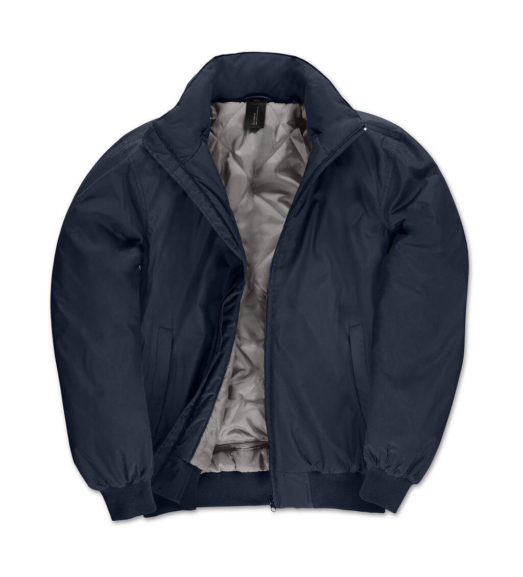 Chaqueta bomber de cuello redondo para hombre - Azul marino/Gris cálido