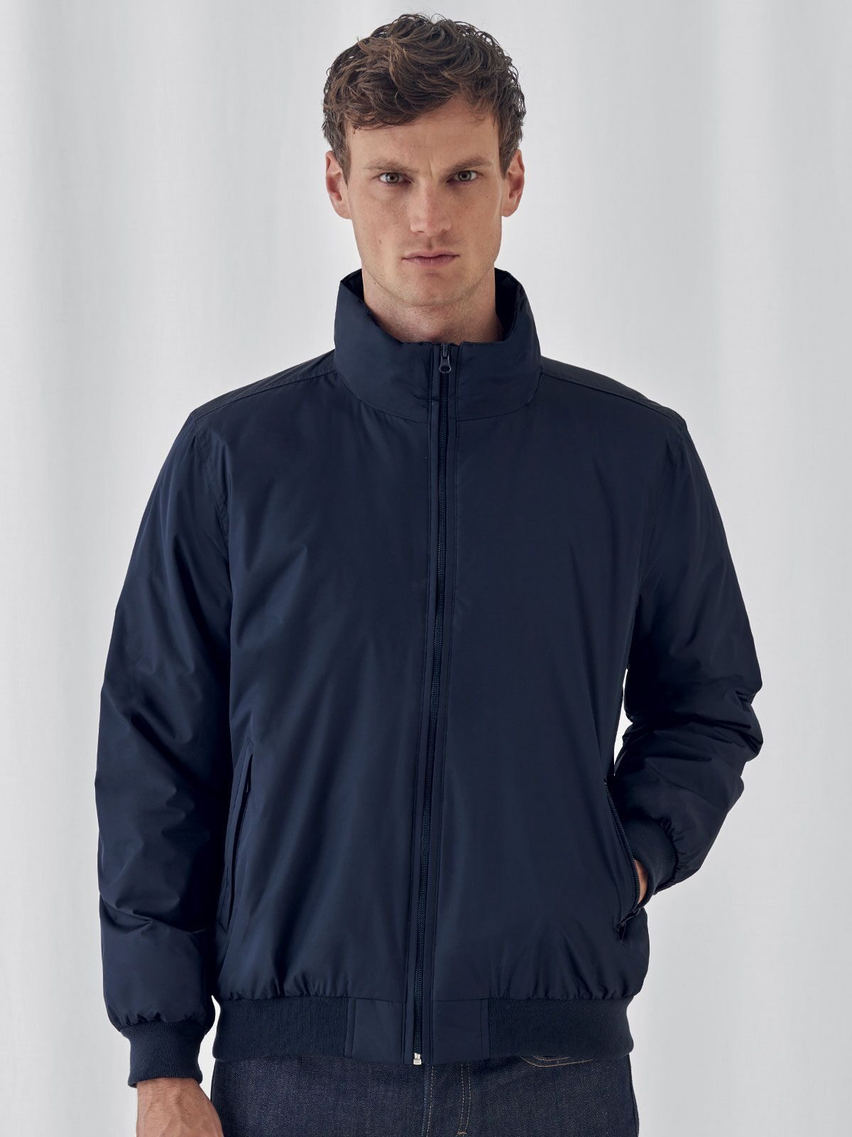 Chaqueta bomber de cuello redondo para hombre