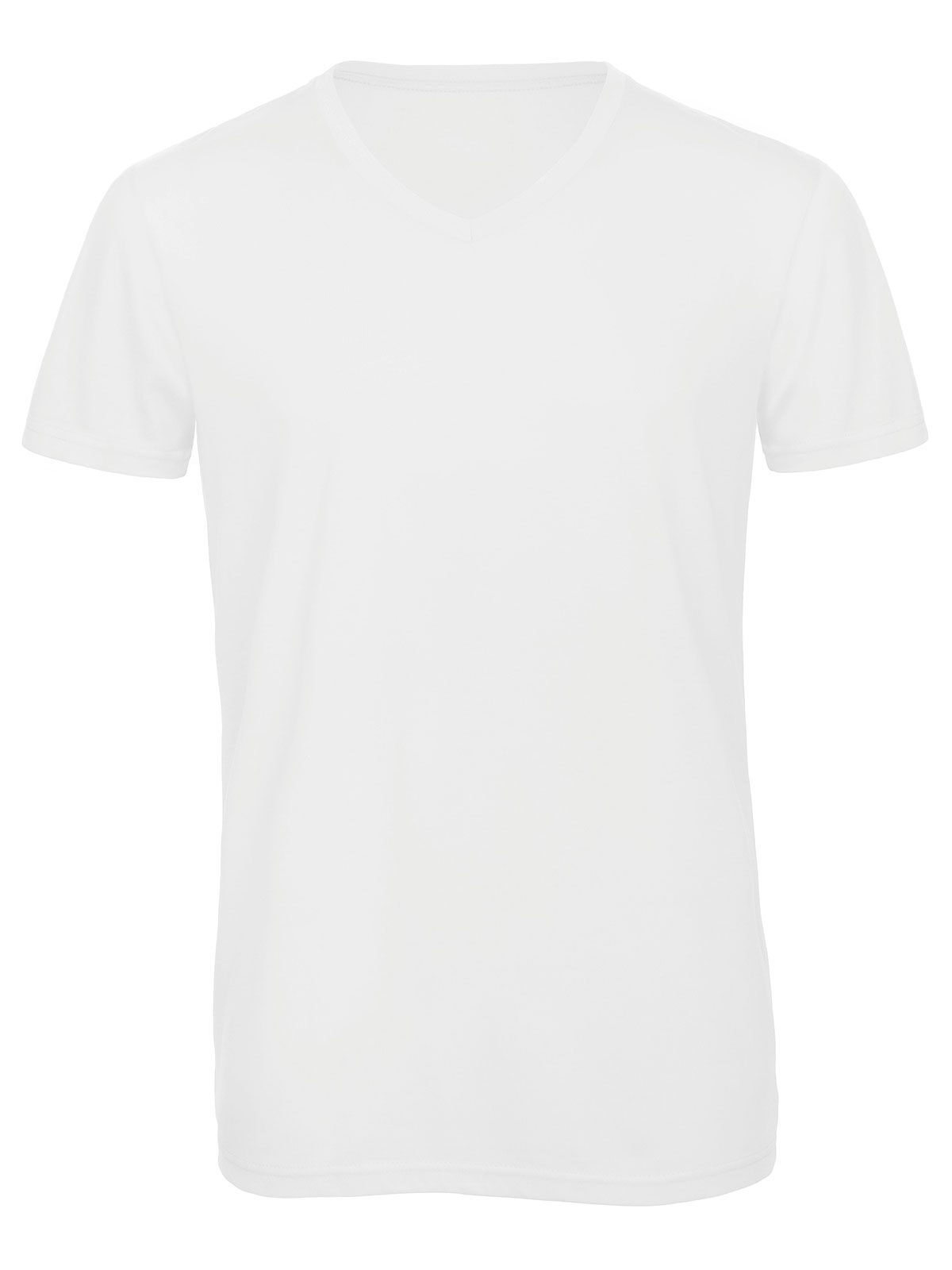 Camiseta de hombre con cuello en V y tejido triblend - 001 - Blanco