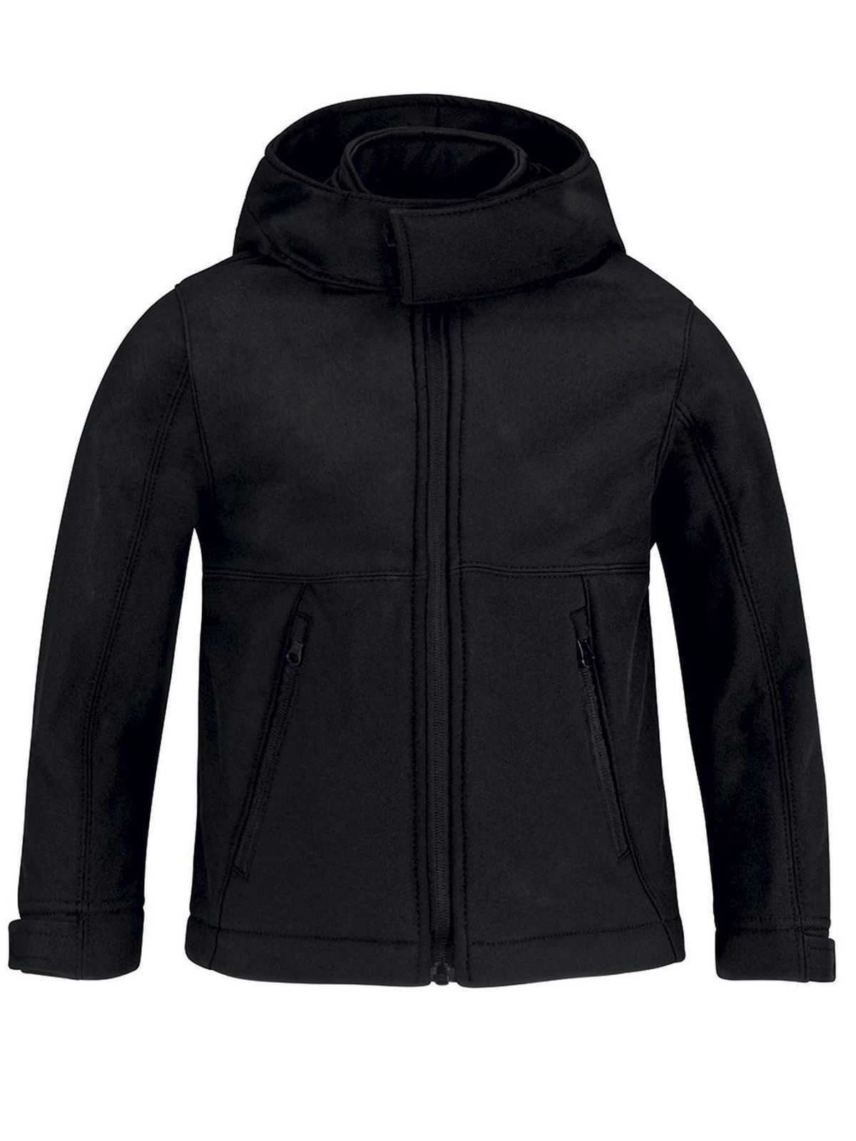 Chaqueta softshell con capucha para niños - 002 - Negro