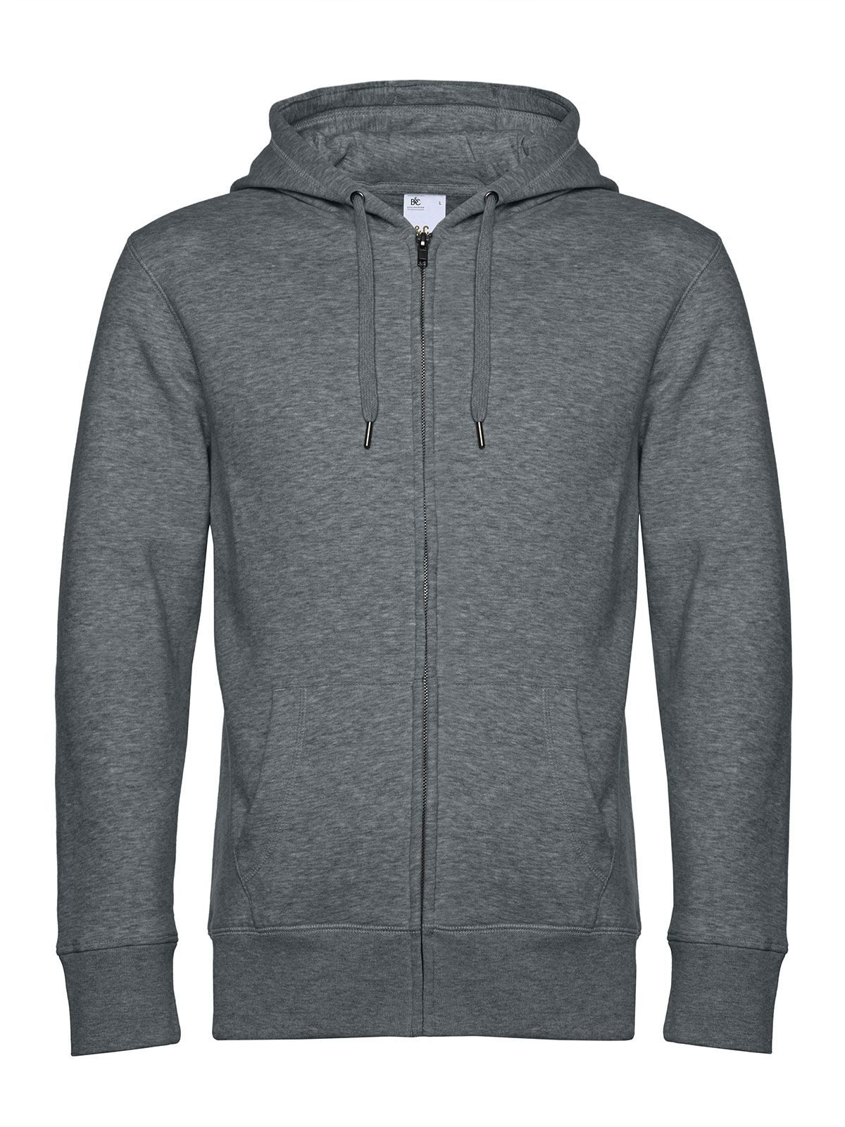 Chaqueta con capucha y cremallera KING_° - HM623 - Gris medio jaspeado