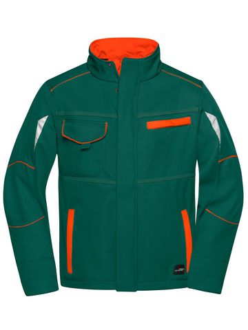 Chaqueta softshell de trabajo - Nivel 2 - DGROR - VERDE OSCURO-NARANJA