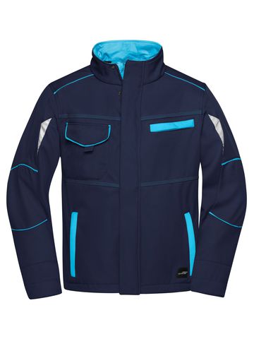 Chaqueta softshell de trabajo - Nivel 2 - NYTU - AZUL MARINO-TURQUESA