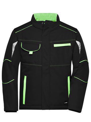 Chaqueta acolchada softshell para trabajo - Nivel 2 - BLLIM - NEGRO-LIMA-VERDE