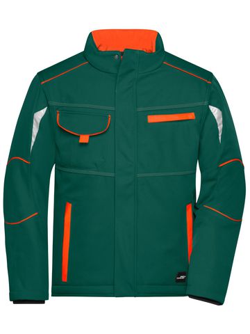 Chaqueta acolchada softshell para trabajo - Nivel 2 - DGROR - VERDE OSCURO-NARANJA