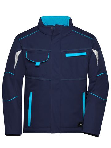 Chaqueta acolchada softshell para trabajo - Nivel 2 - NYTU - AZUL MARINO-TURQUESA