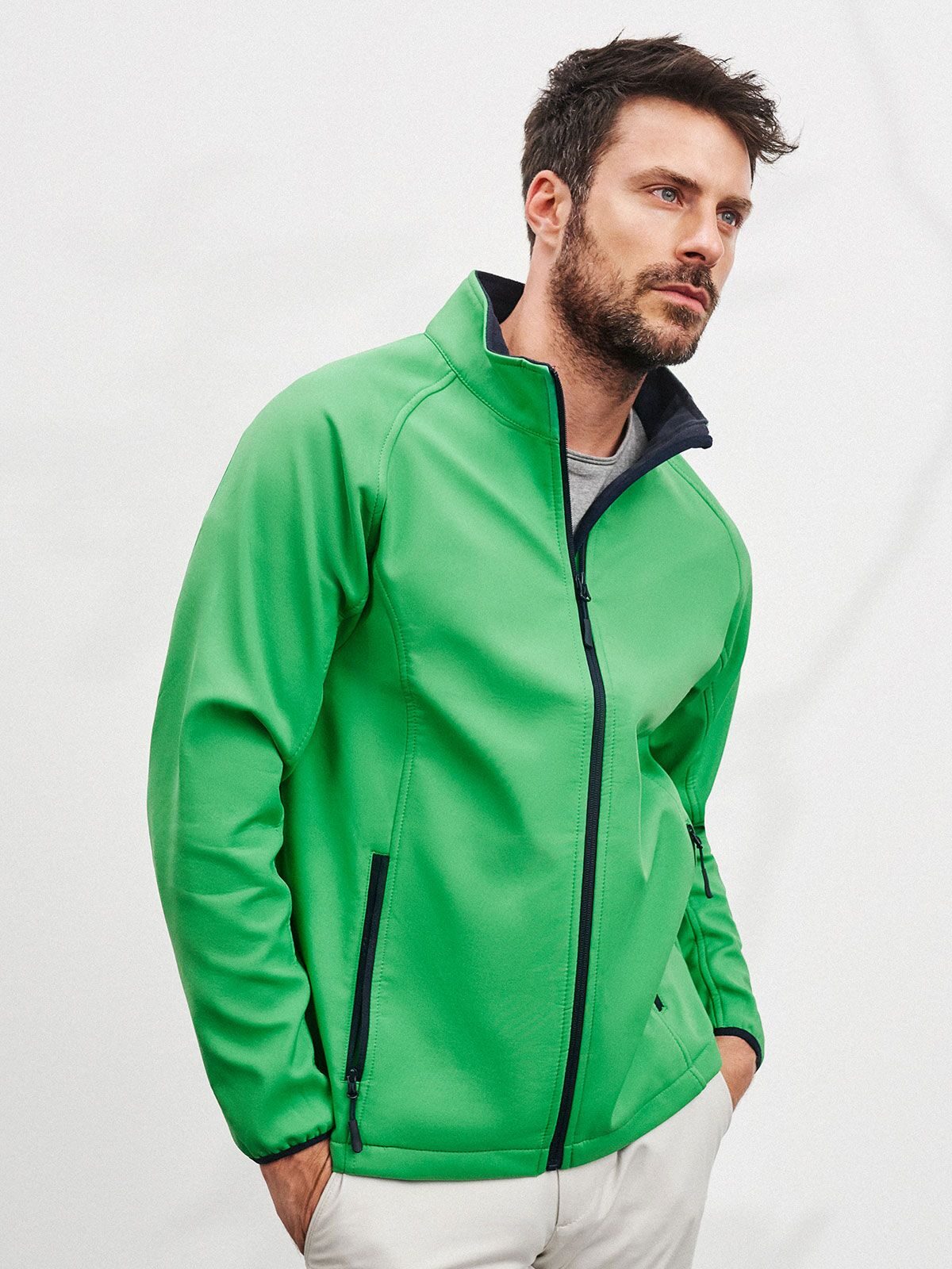Chaqueta softshell promocional para hombre - Verde