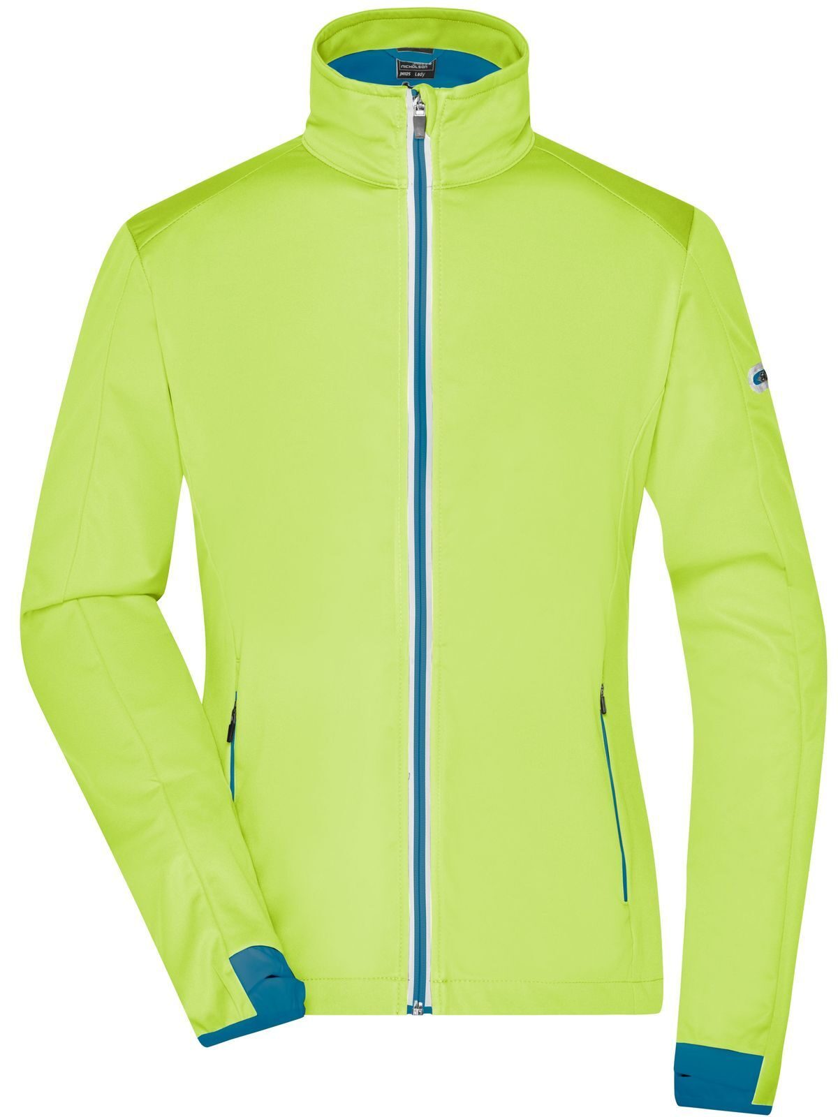 Chaqueta softshell deportiva para mujer - BYEBBLU - Amarillo brillante - Azul brillante