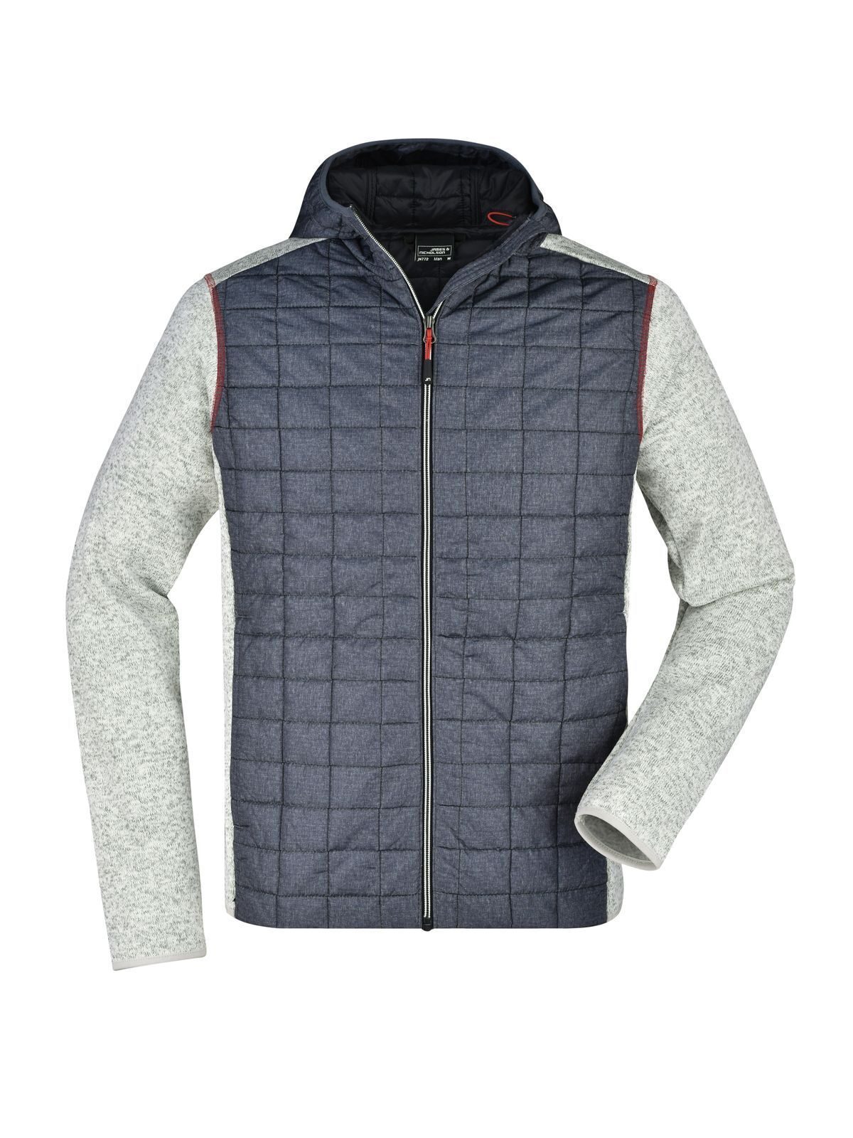 Chaqueta híbrida de punto para hombre - LMANM - Melange claro-antracita-melan