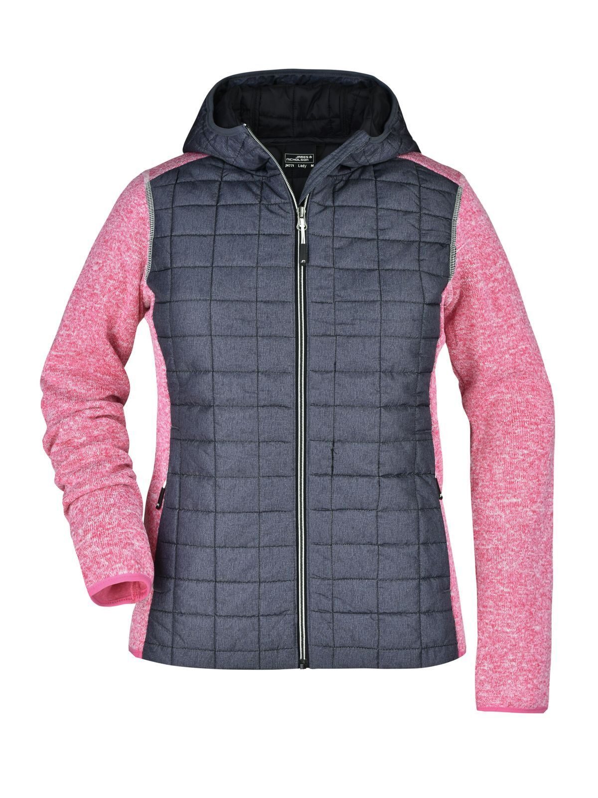 Chaqueta híbrida de punto para mujer - PMANM - melange-antracita-melang