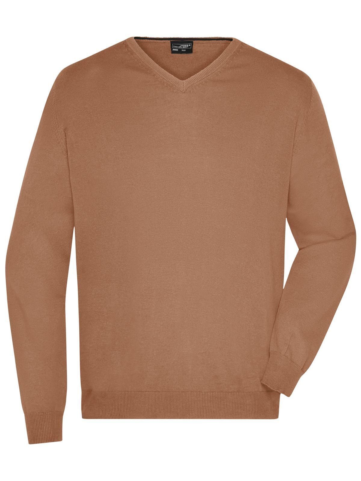 Jersey de cuello en V para hombre - CA - camel