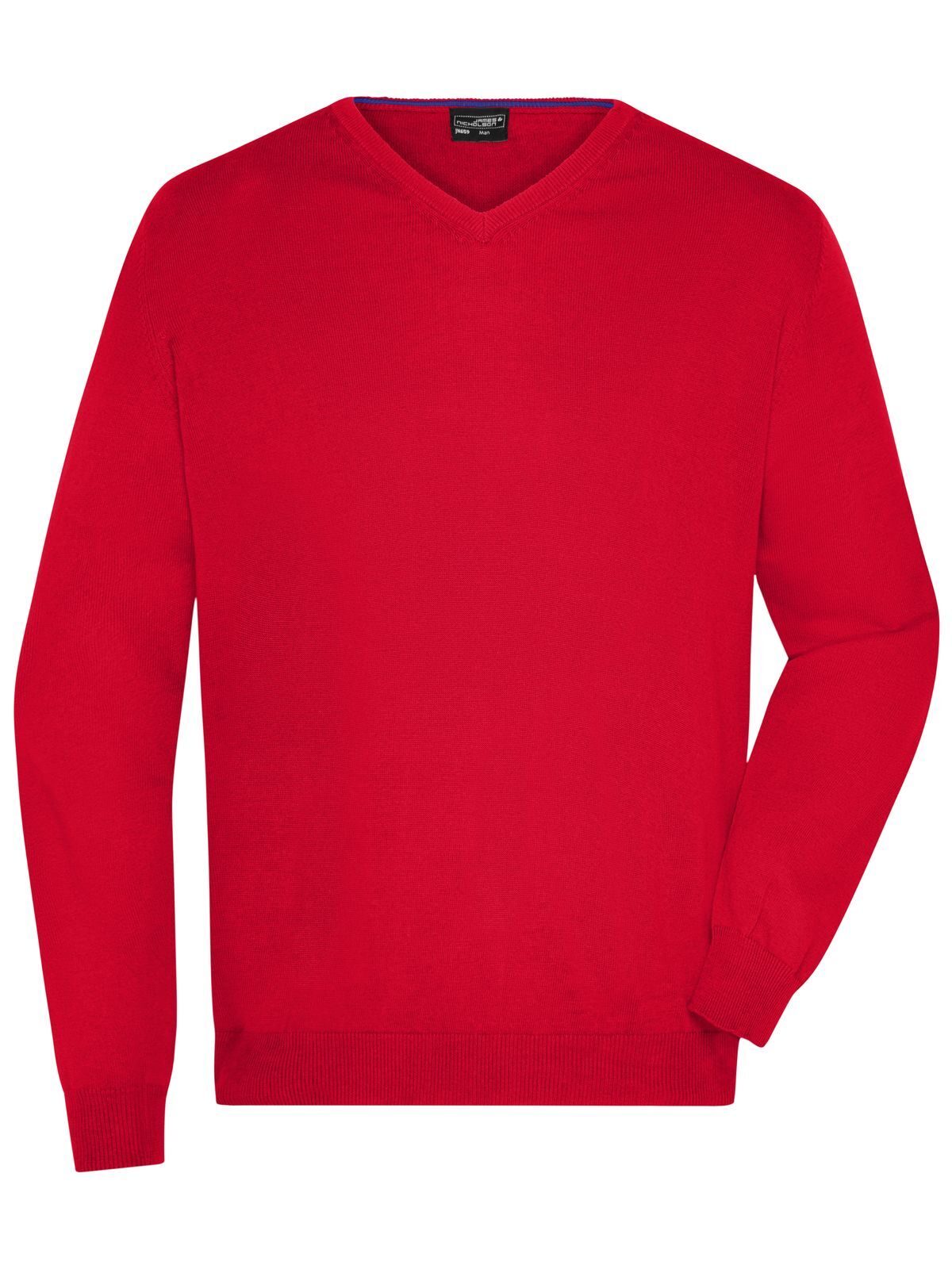 Jersey de cuello en V para hombre - RMBK - Rojo jaspeado