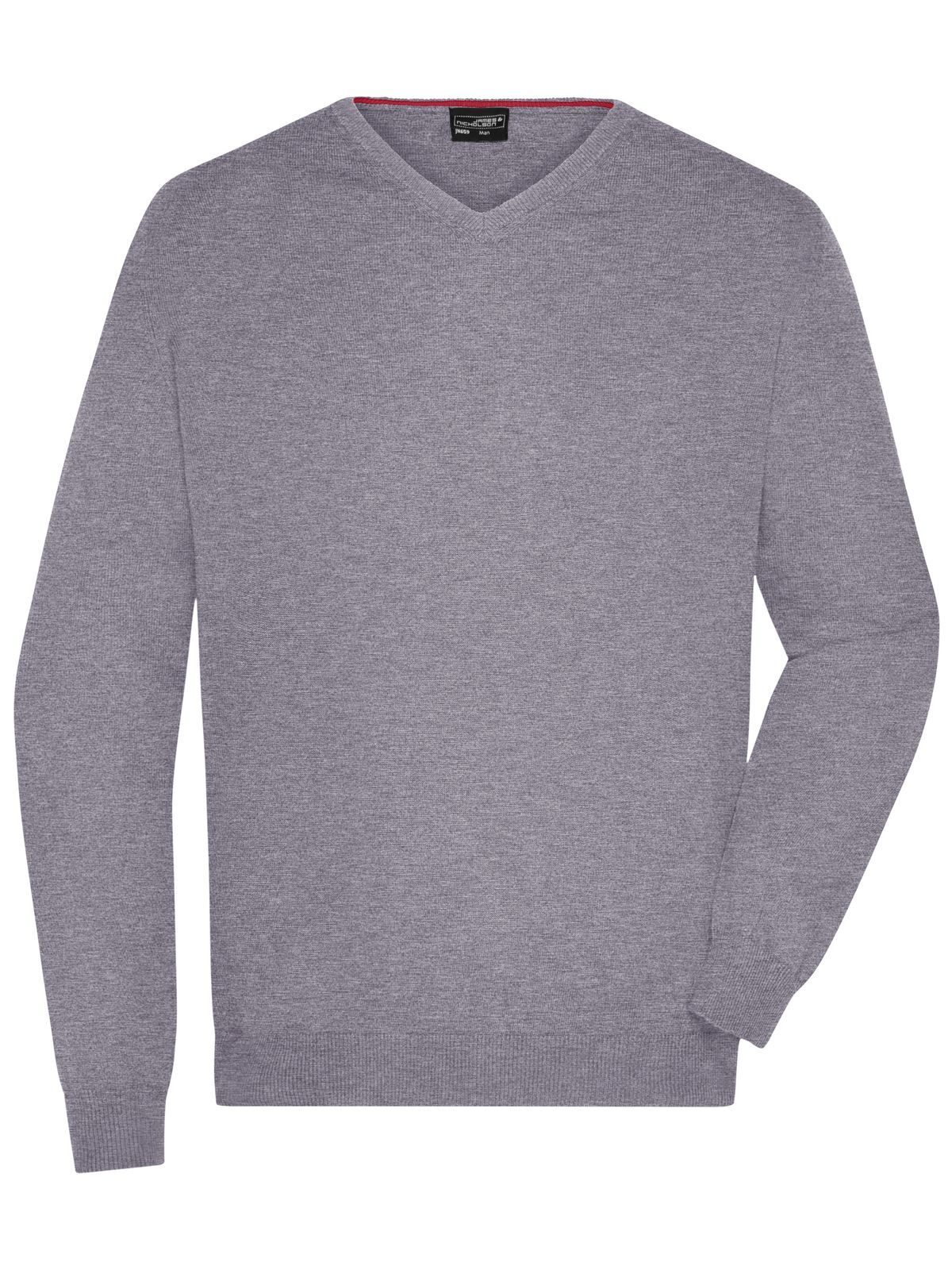 Jersey de cuello en V para hombre - GREHE - brezo gris