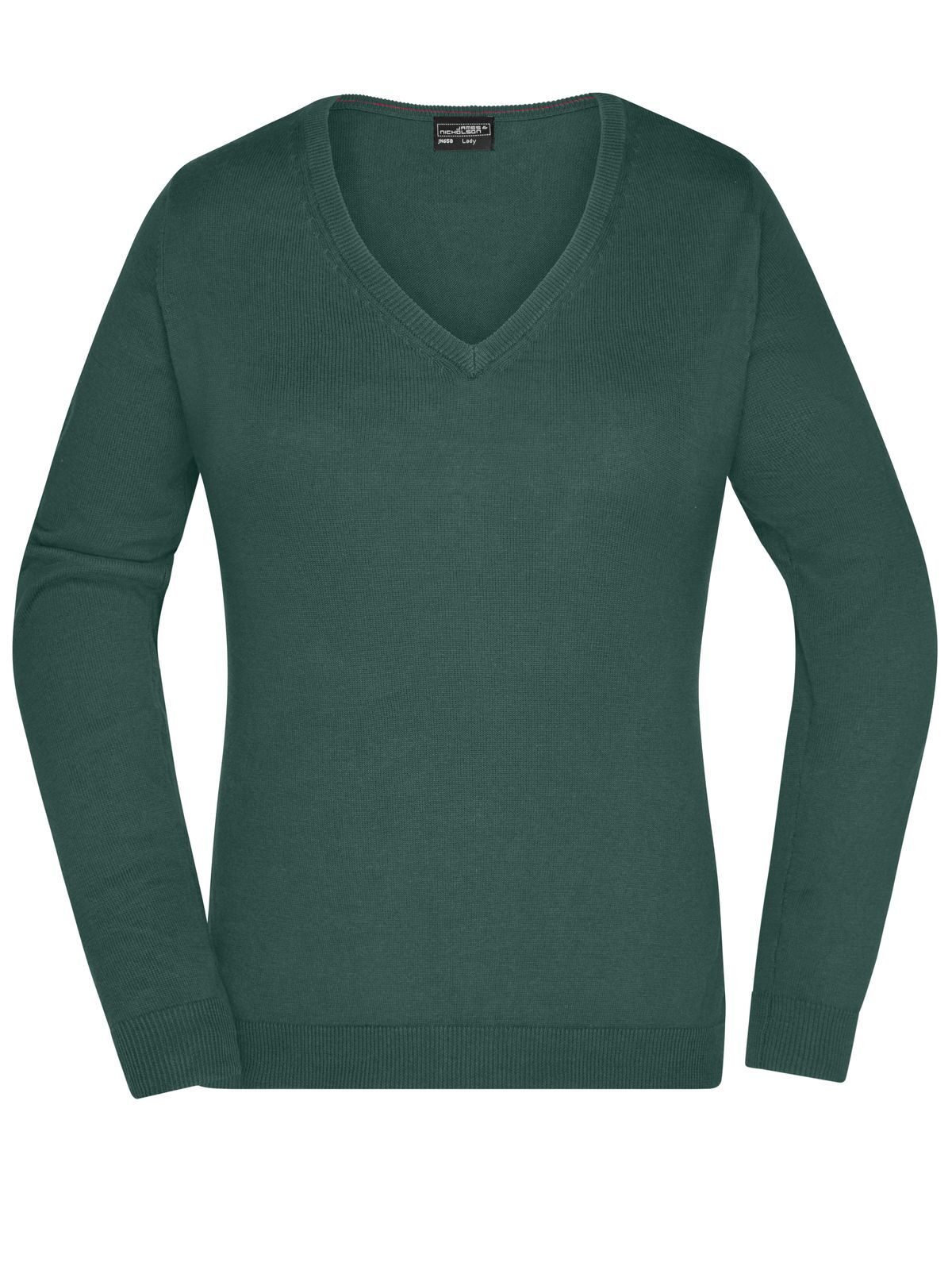 Jersey de cuello en V para mujer - FO - Verde bosque