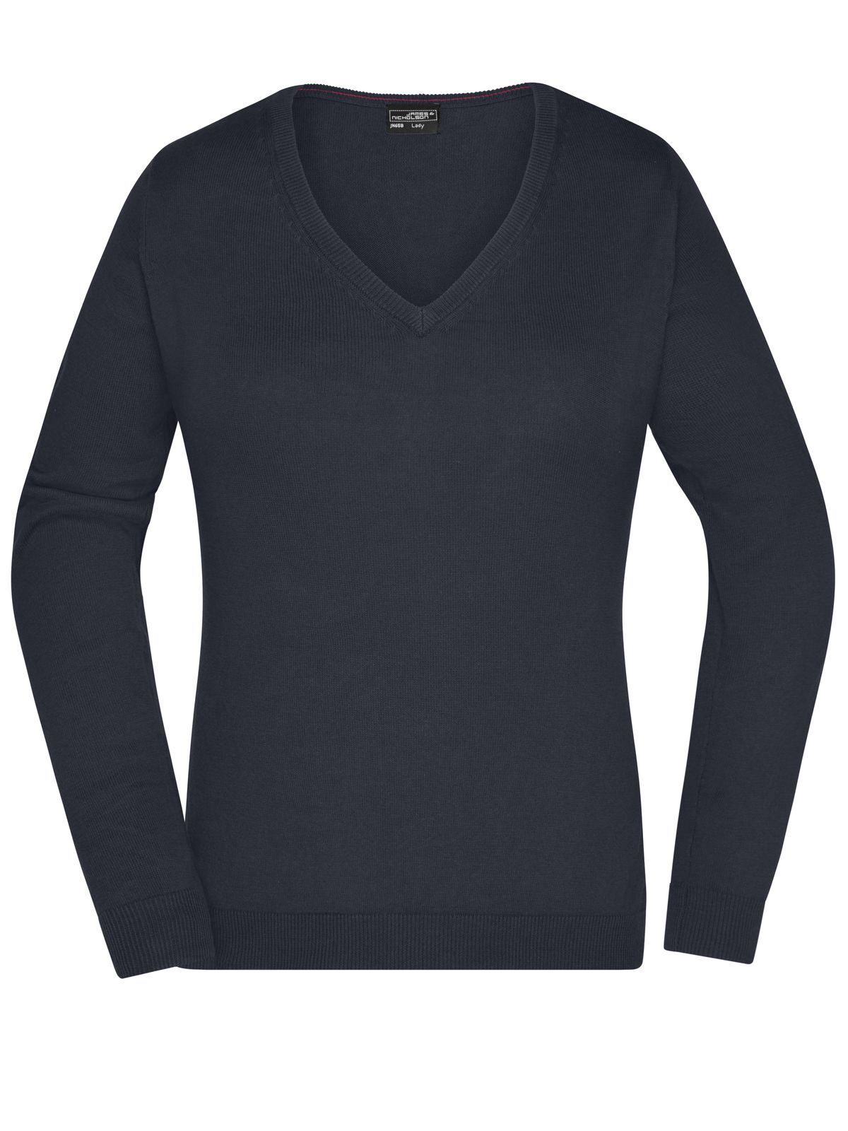Jersey de cuello en V para mujer - BL - Negro