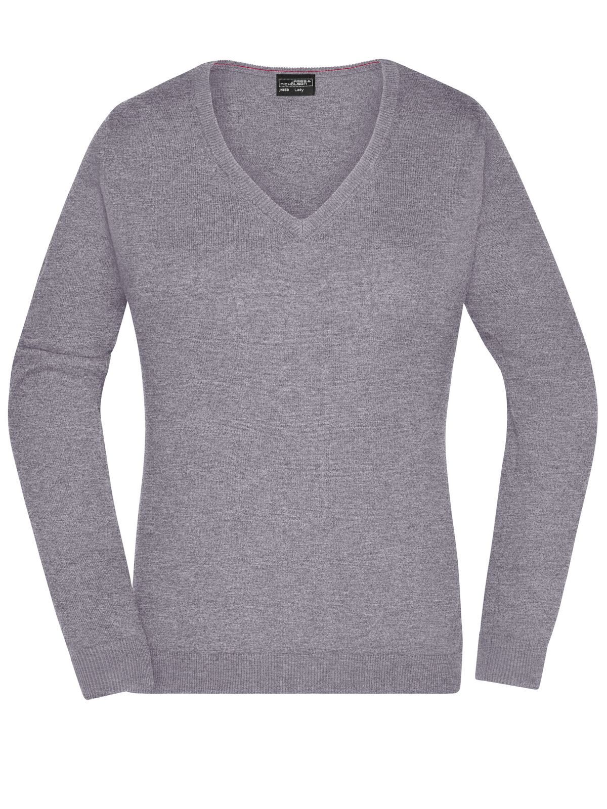 Jersey de cuello en V para mujer - GREHE - Brezo gris