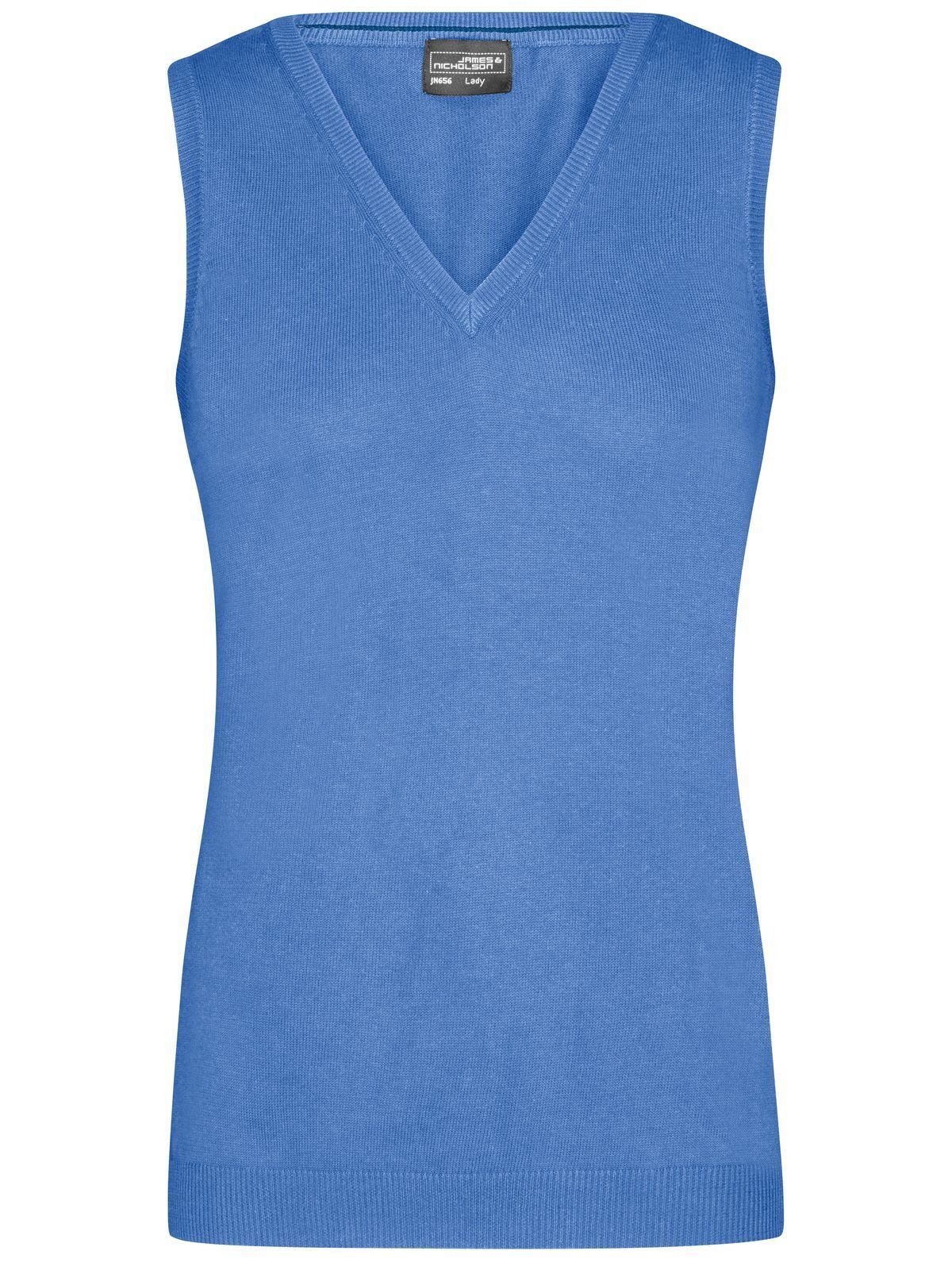 Jersey de cuello en V para mujer - GLBLU - Azul glaciar