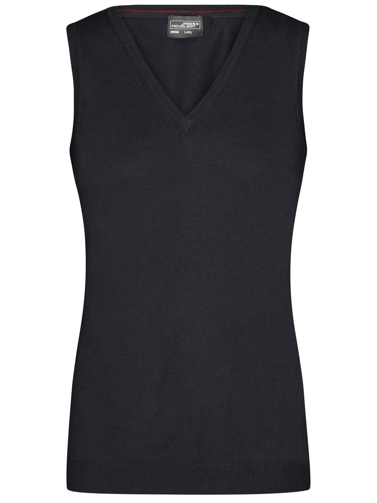 Jersey de cuello en V para mujer - BL - Negro