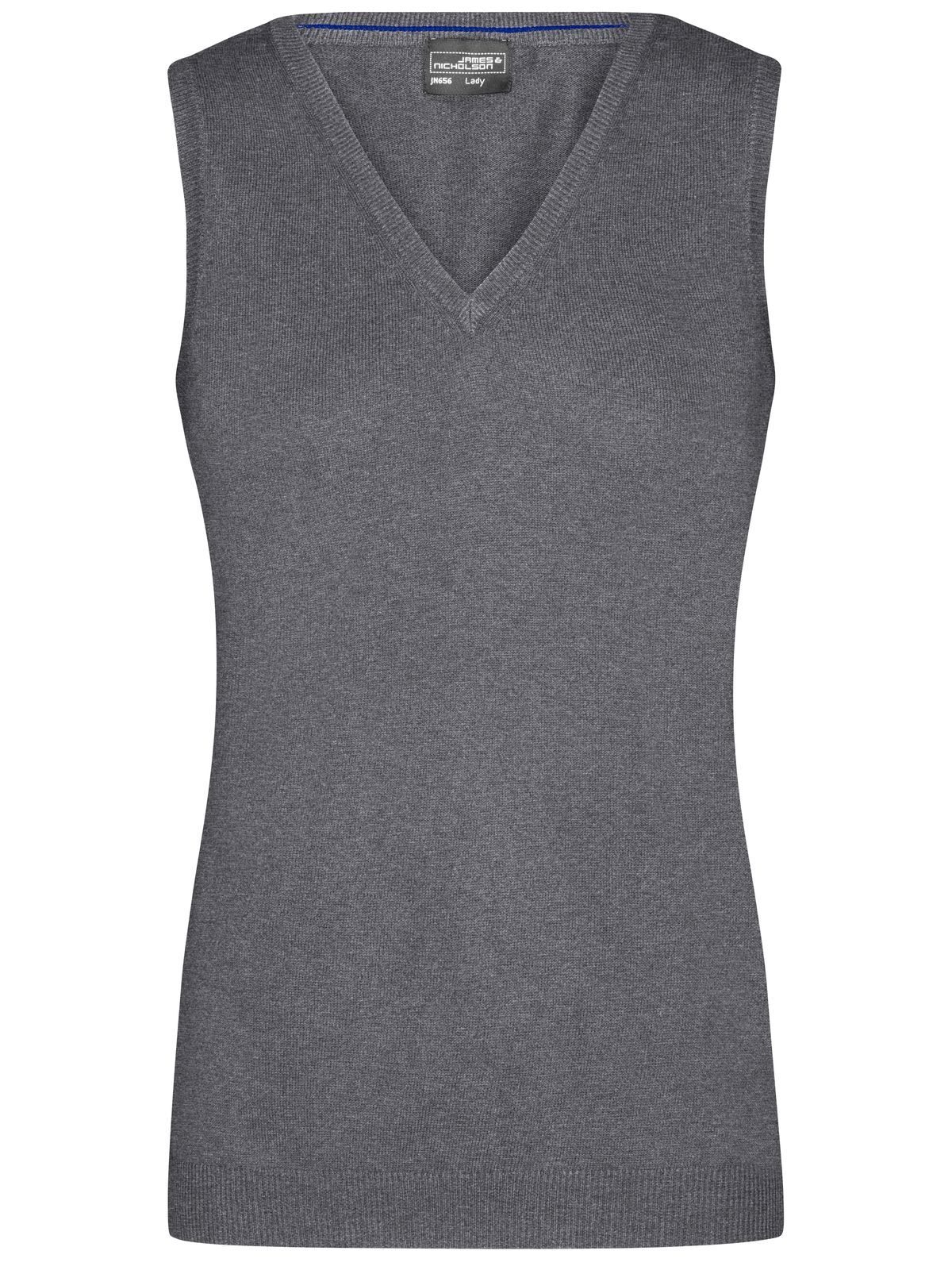 Jersey de cuello en V para mujer - GREHE - Brezo gris