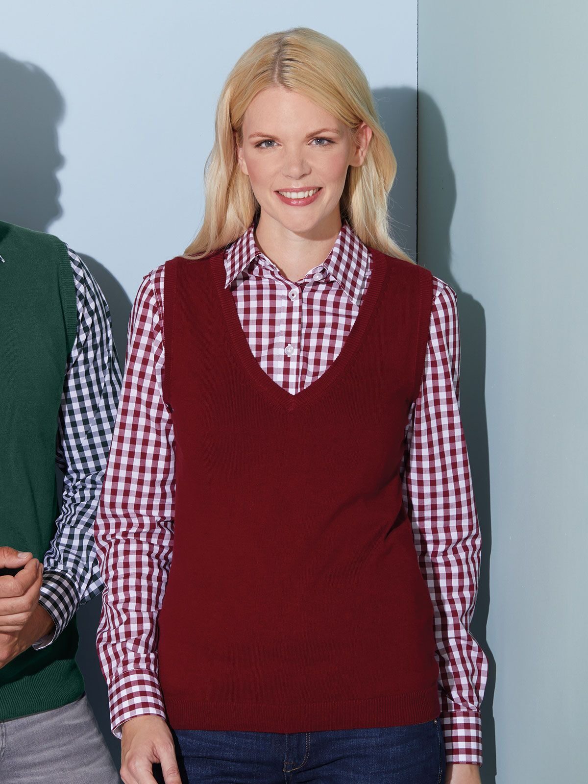 Jersey de cuello en V para mujer