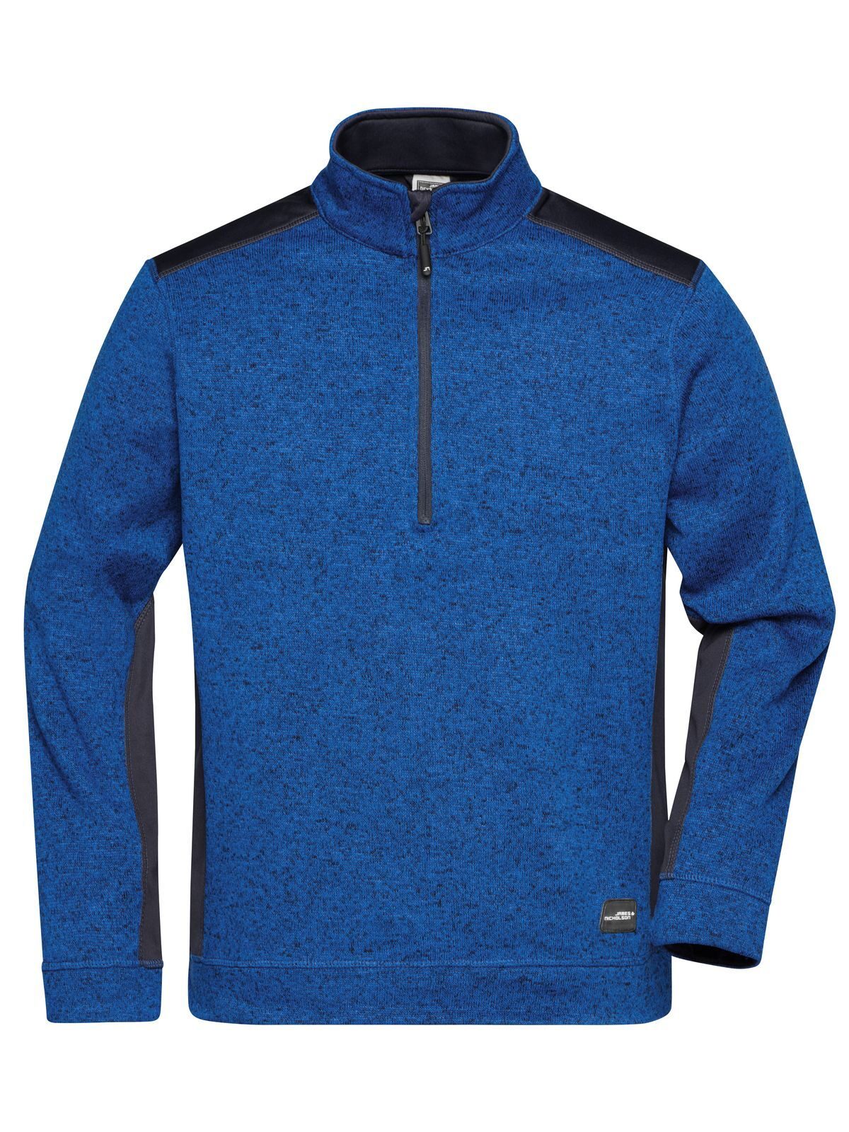 Chaqueta de trabajo de punto para hombre con media cremallera y forro polar - RESISTENTE - - RYMNY - Royal Melange - Azul Marino