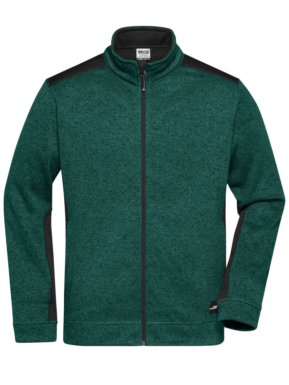 Chaqueta de forro polar de punto para hombre -RESISTENTE- - DGMBL - Verde Oscuro Melange - Negro