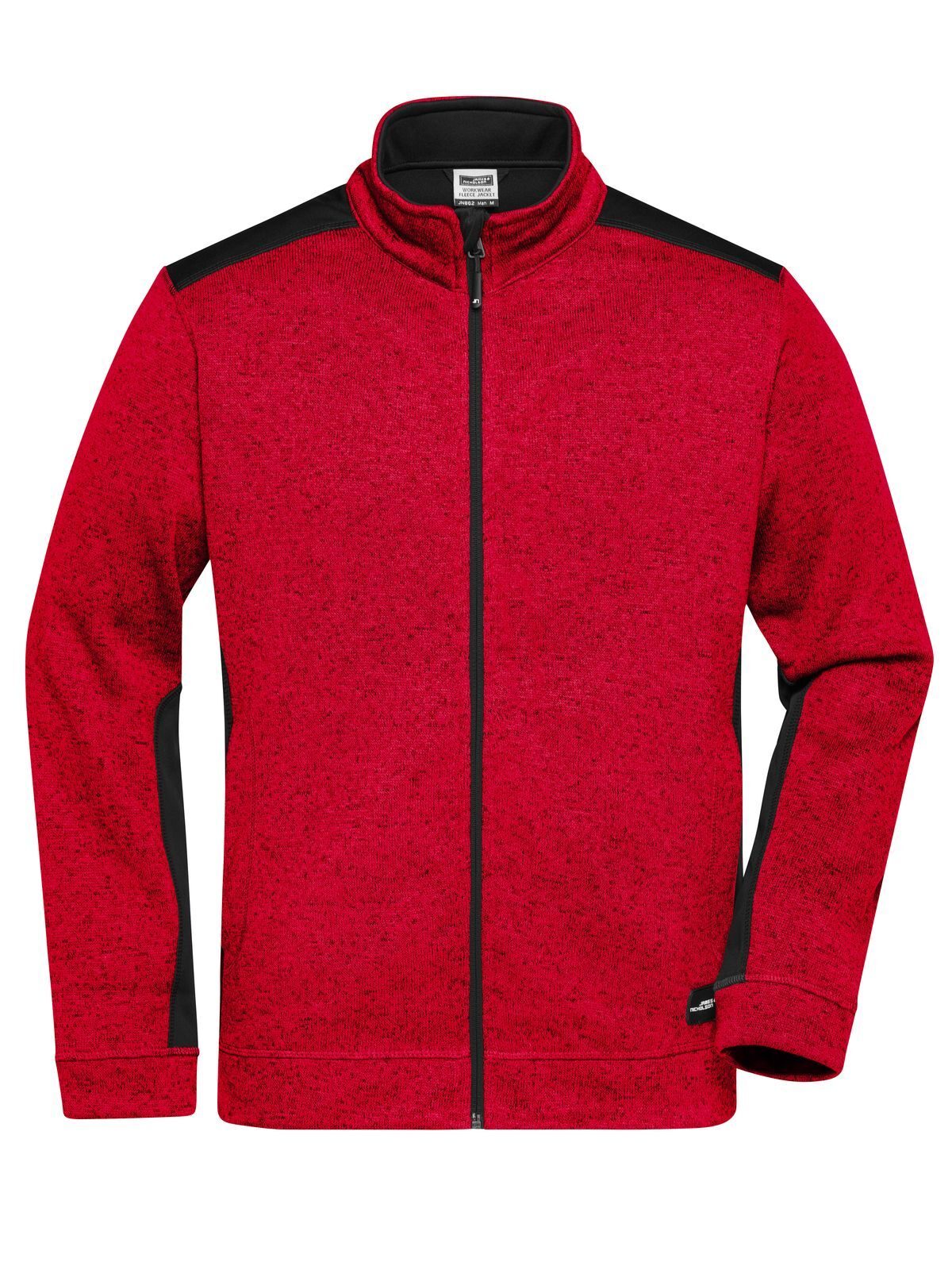 Chaqueta de forro polar de punto para hombre -RESISTENTE- - RDMEBL - Rojo Melánge- Negro