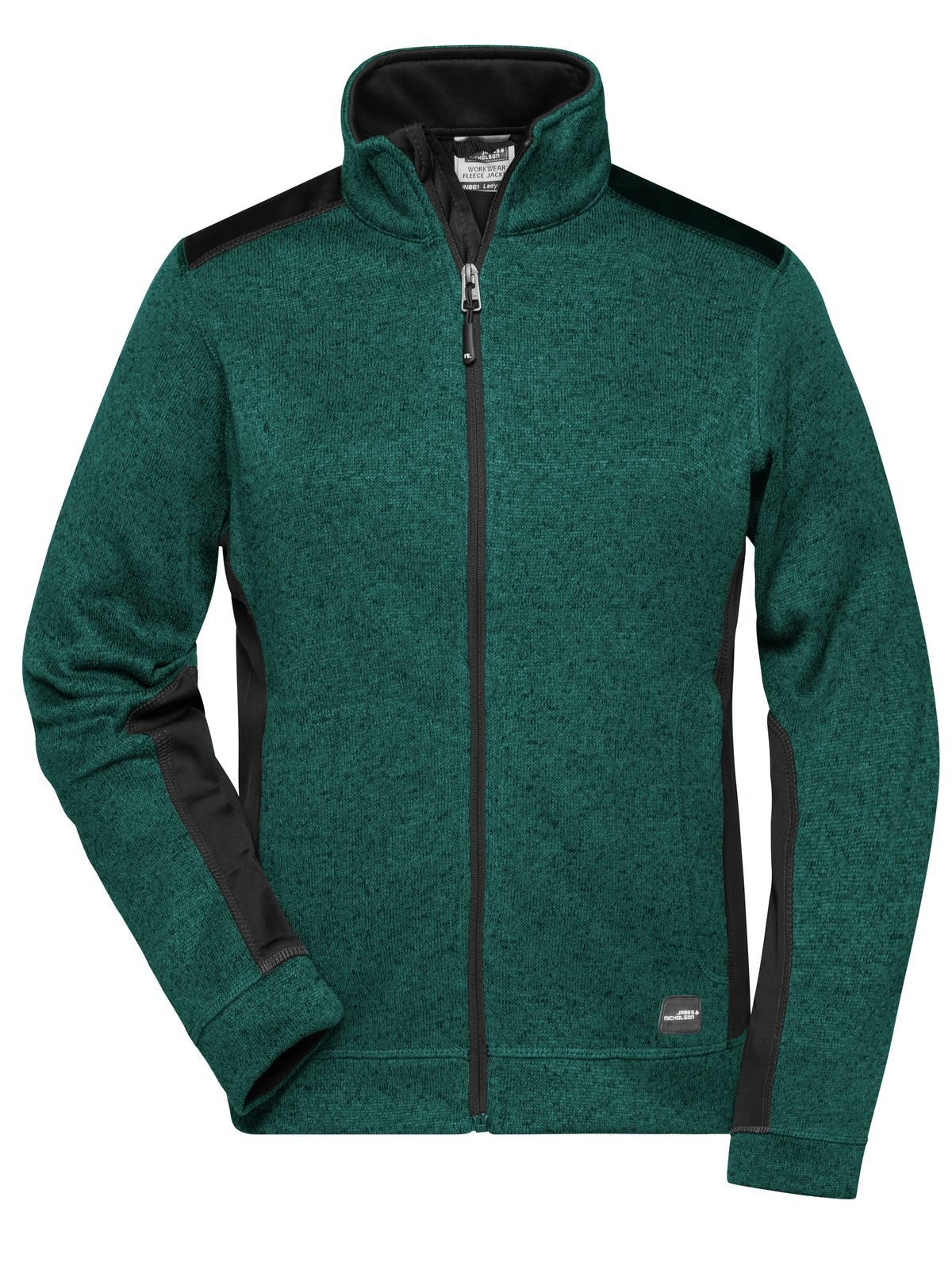 Chaqueta de forro polar de punto para mujer -RESISTENTE- - DGMBL - Verde Oscuro Melange - Negro