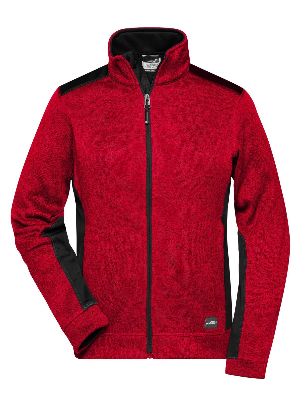 Chaqueta de forro polar de punto para mujer -RESISTENTE- - RDMEBL - Rojo Melánge- Negro
