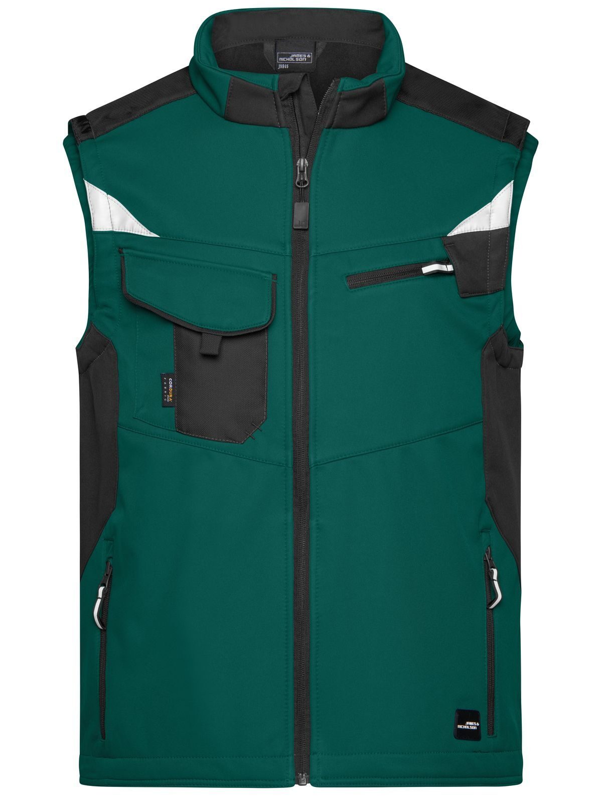 Chaleco softshell de trabajo -RESISTENTE- - DGRBL - Verde Oscuro-Negro