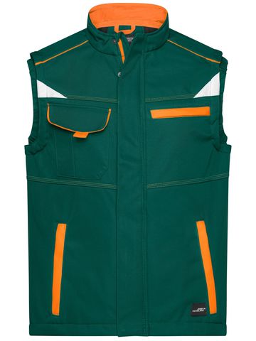 Chaleco softshell de trabajo - Nivel 2 - DGROR - Verde Oscuro-Naranja