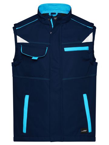 Chaleco softshell de trabajo - Nivel 2 - NYTU - Azul Marino-Turquesa
