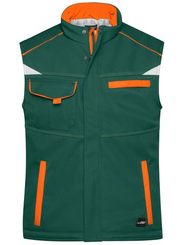 Chaleco acolchado softshell para trabajo - Nivel 2 - DGROR - Verde Oscuro-Naranja