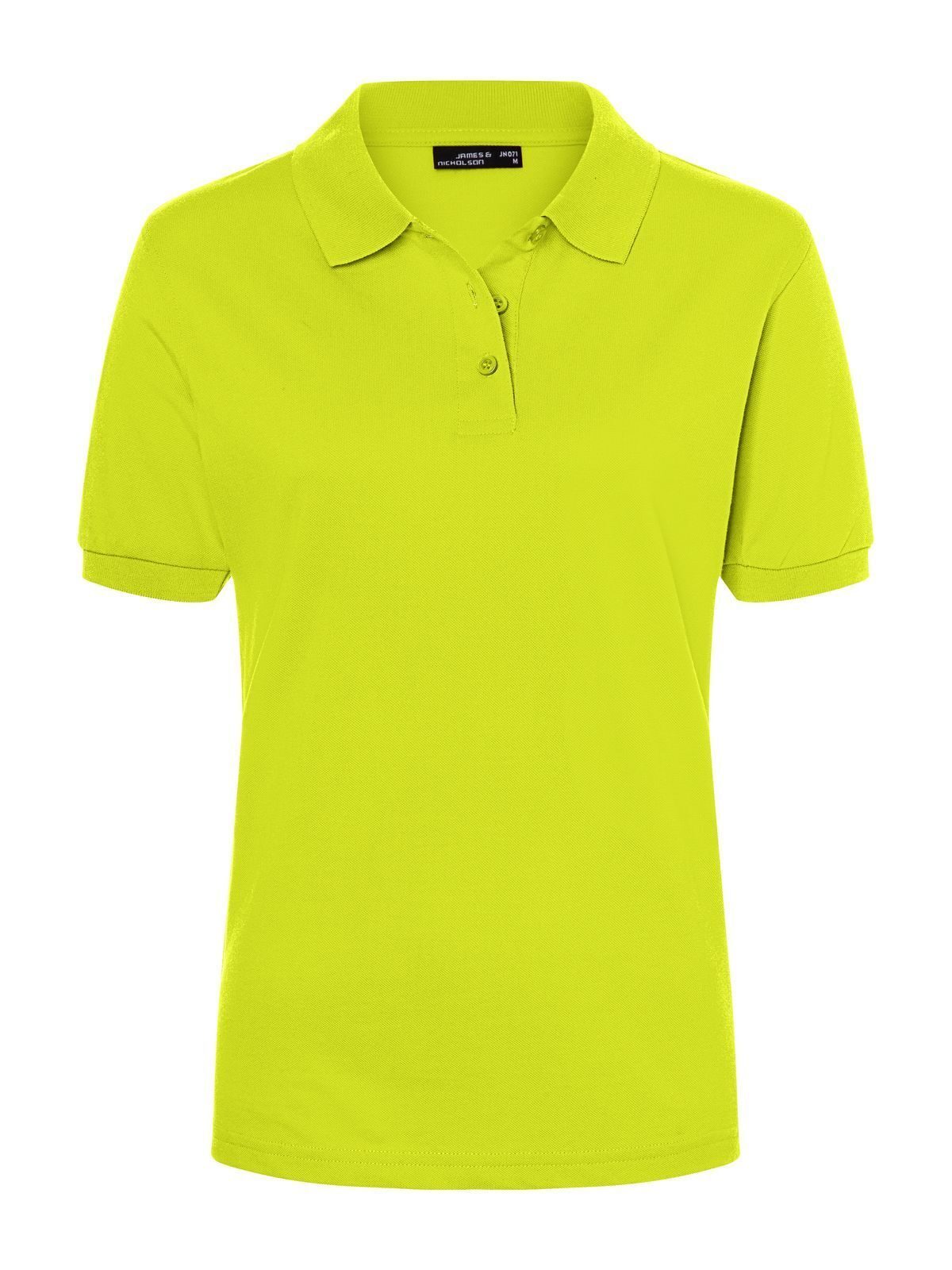Polo clásico para mujer - Verde jungla - Amarillo ácido