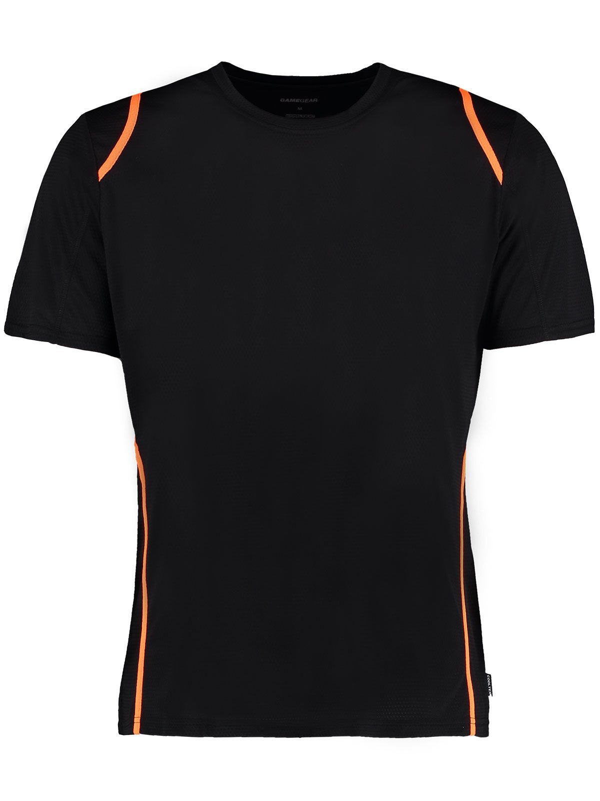 Camiseta Cooltex® de corte regular con contraste - Negro/naranja fluorescente