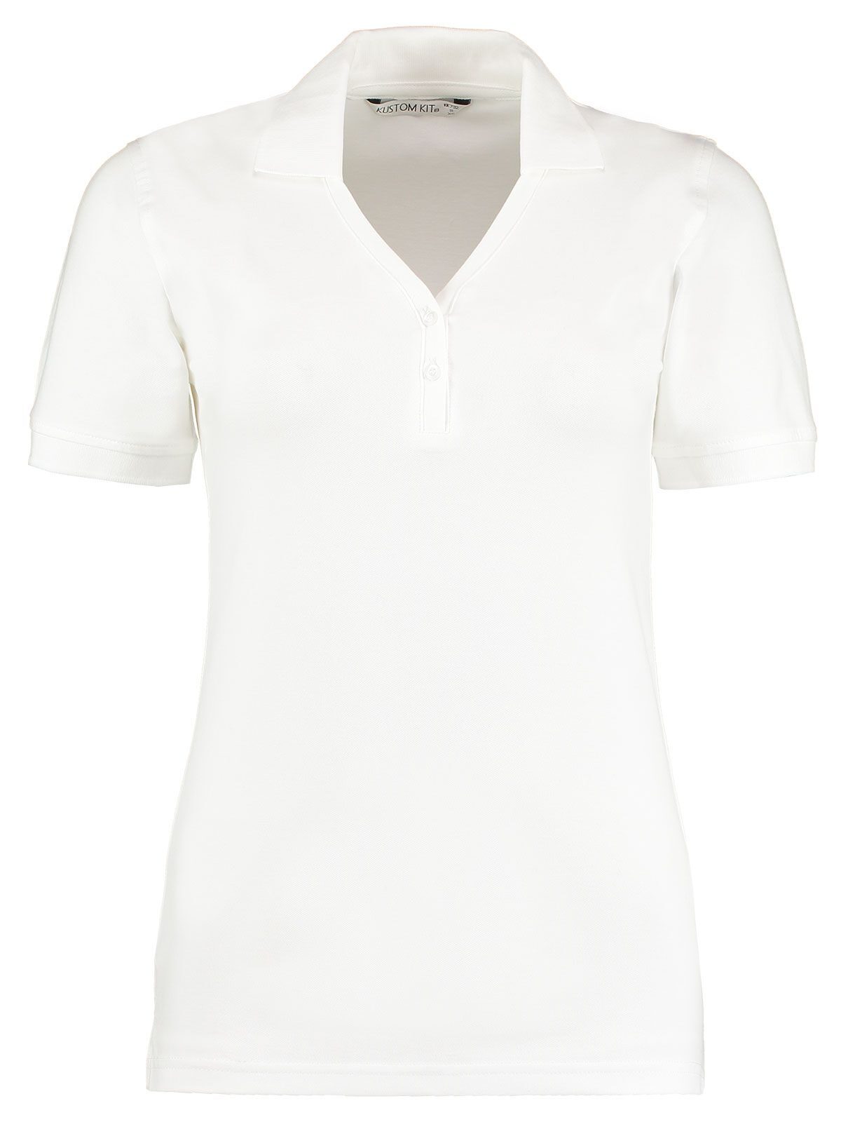 Polo Comfortec® de cuello en V de corte regular - Blanco