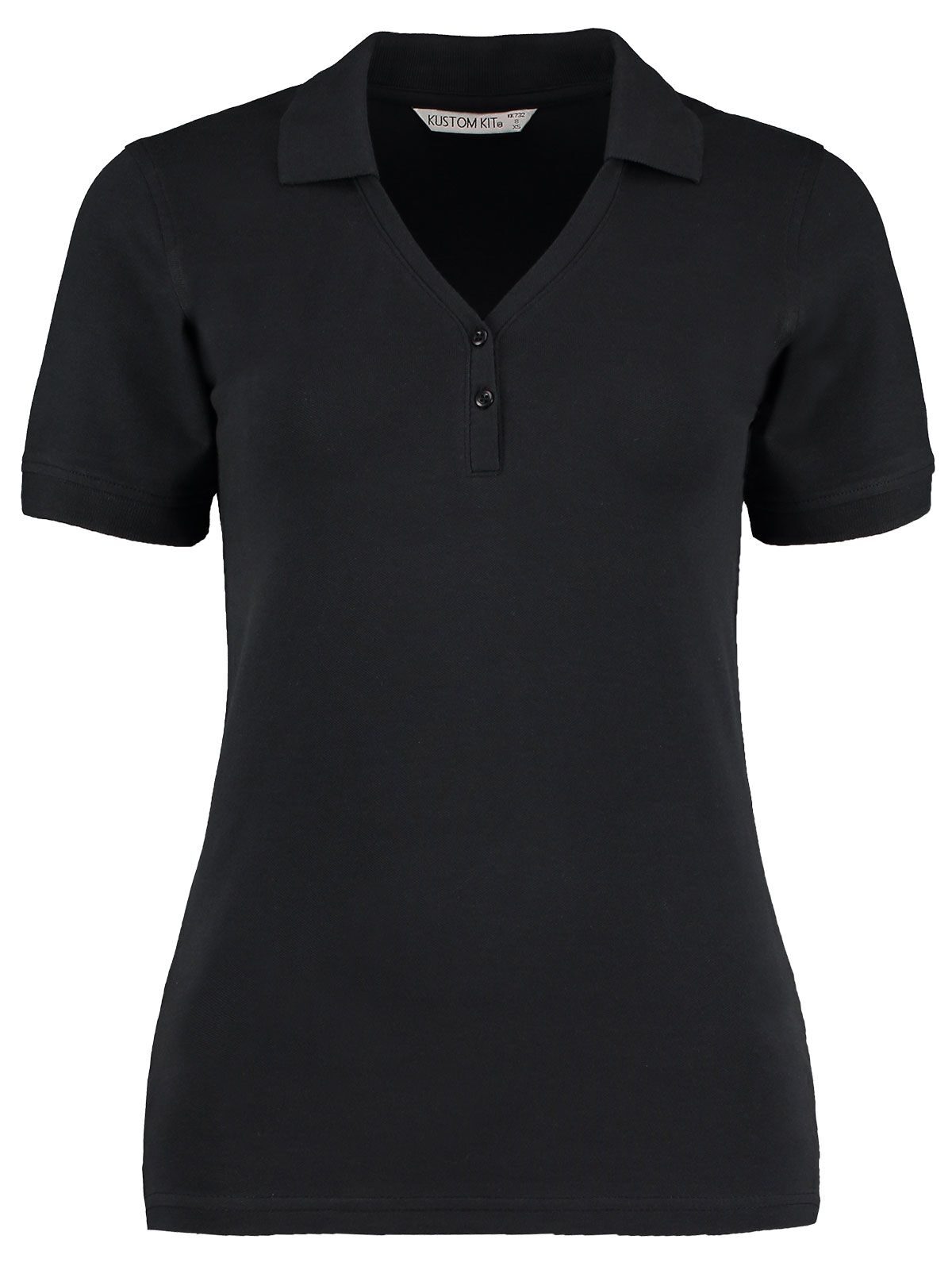 Polo Comfortec® de cuello en V de corte regular - Negro