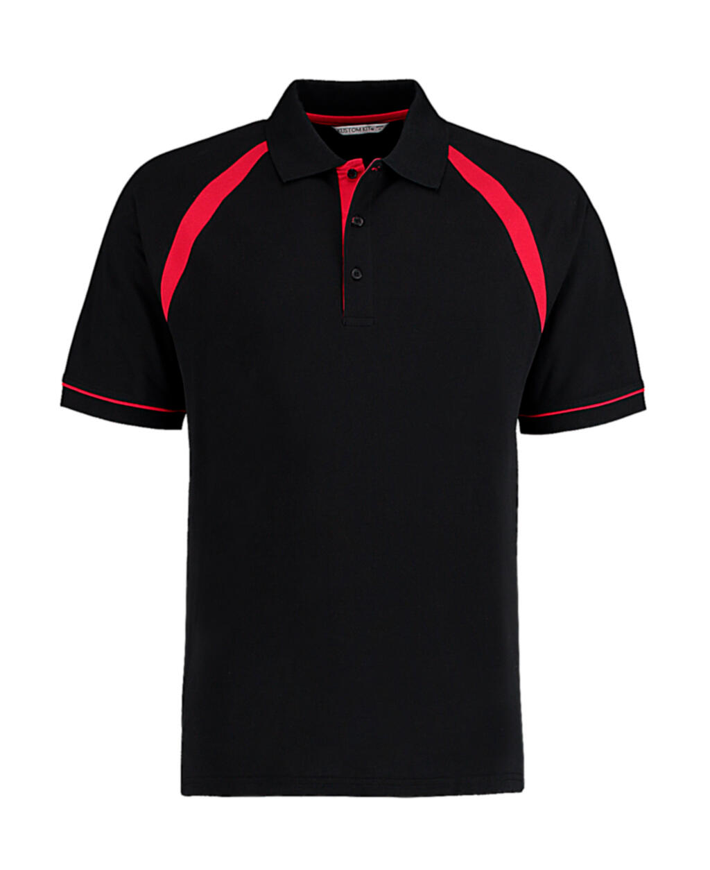 Polo Oak Hill de corte clásico - Negro/Rojo brillante