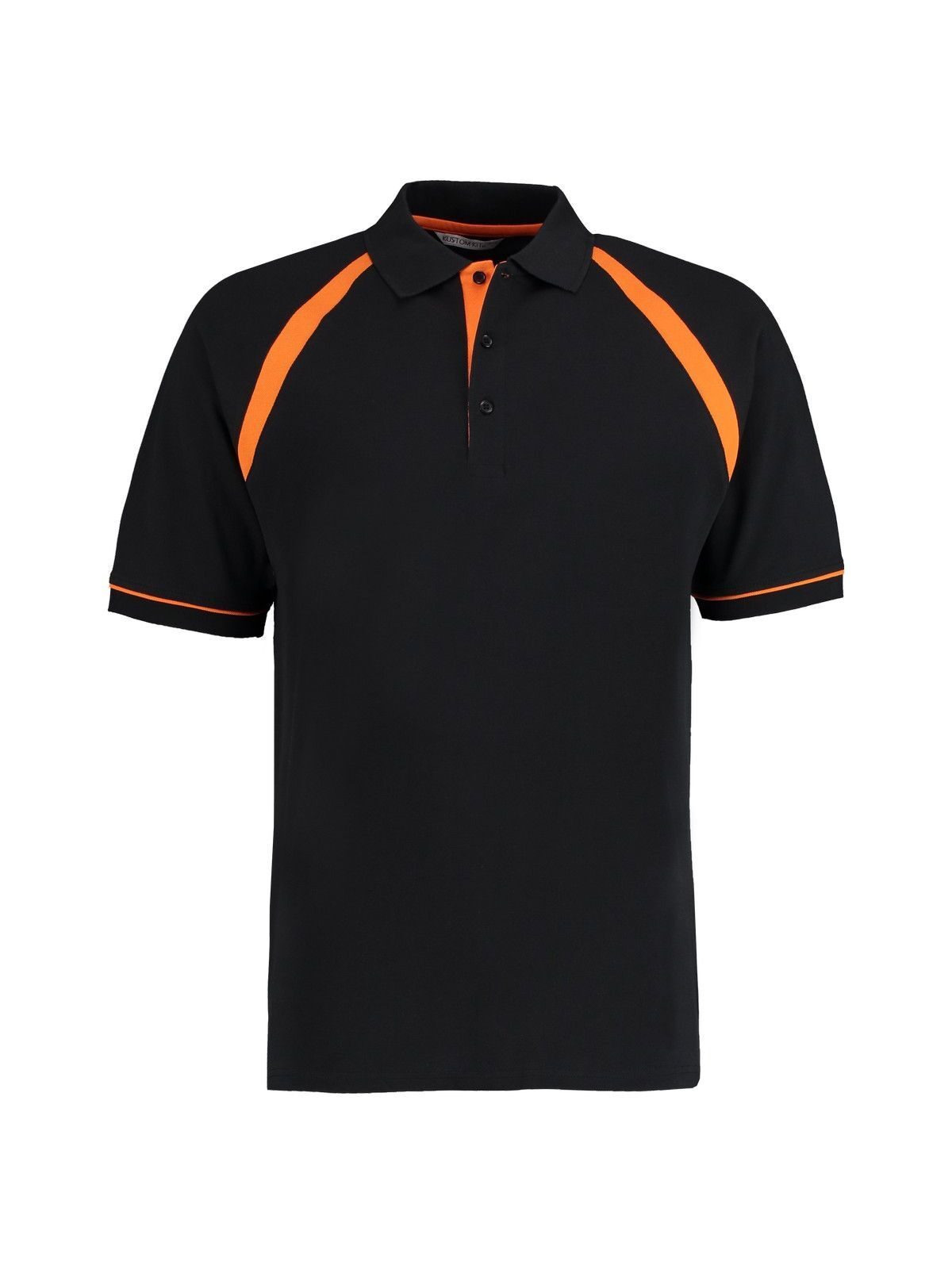 Polo Oak Hill de corte clásico - BLK - negro-naranja