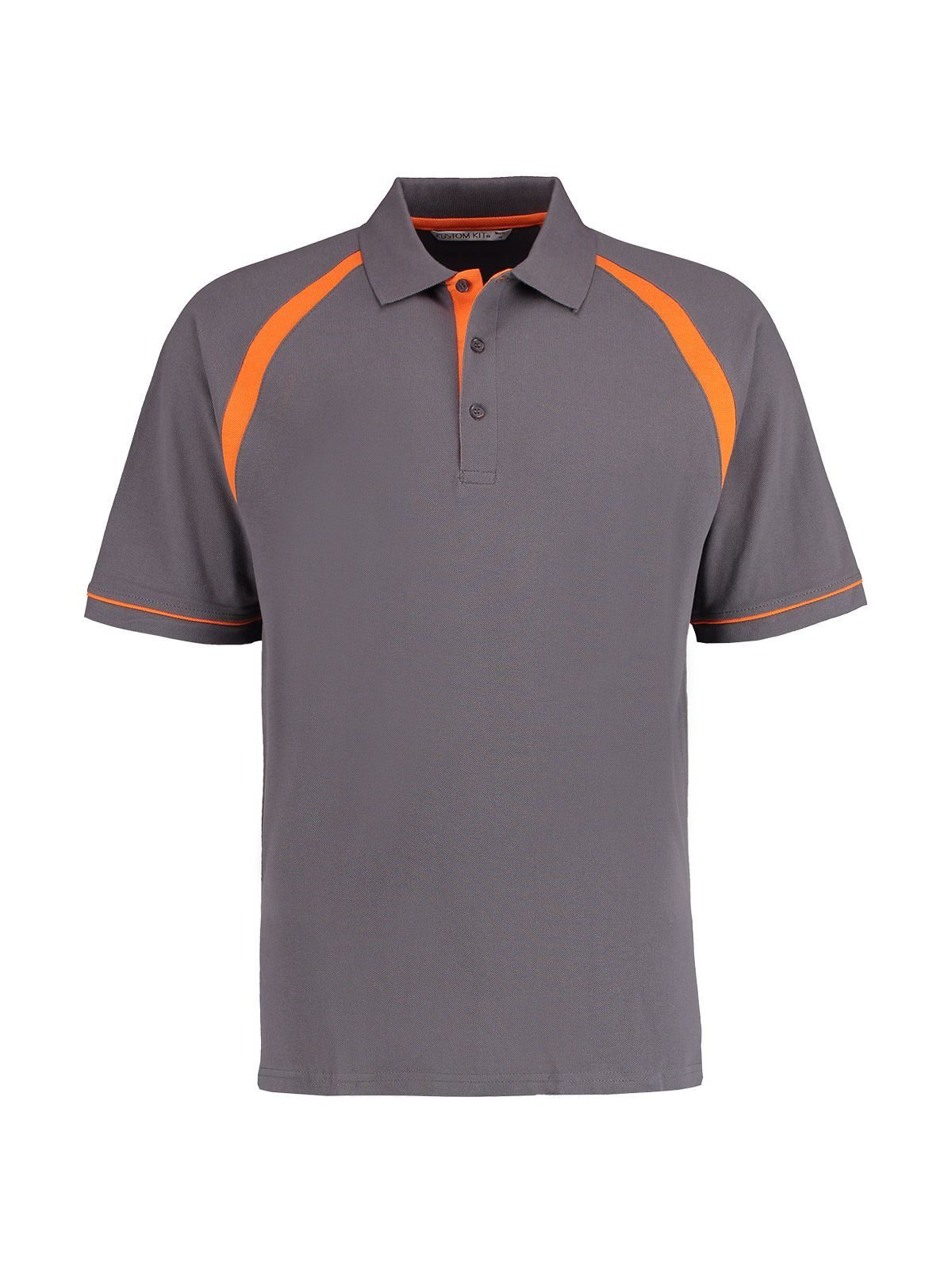 Polo Oak Hill de corte clásico - Carbón/naranja